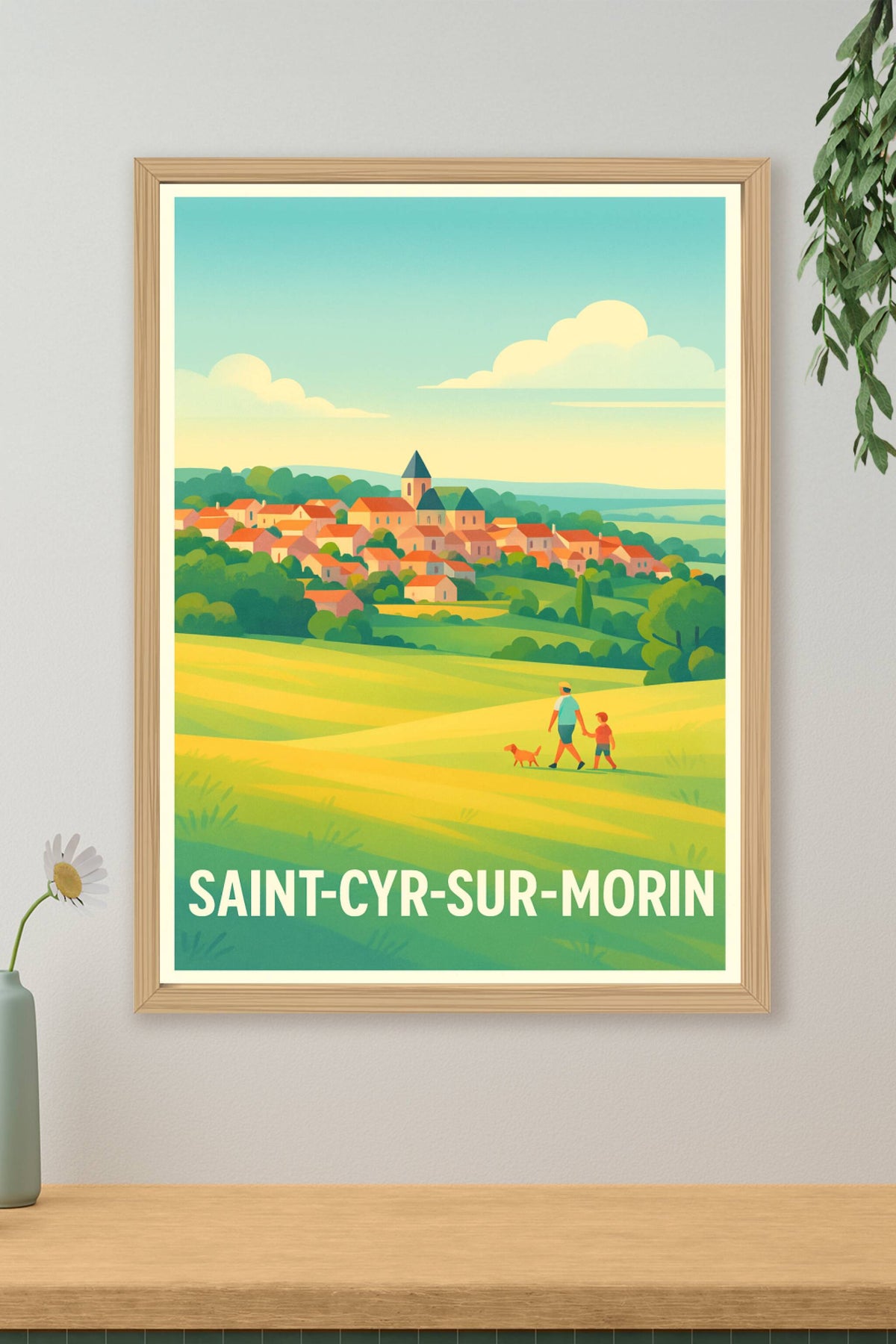 Affiche Saint-Cyr-sur-Morin — Charme pastoral et douceur de vivre · poster d'art de Saint-Cyr-sur-Morin