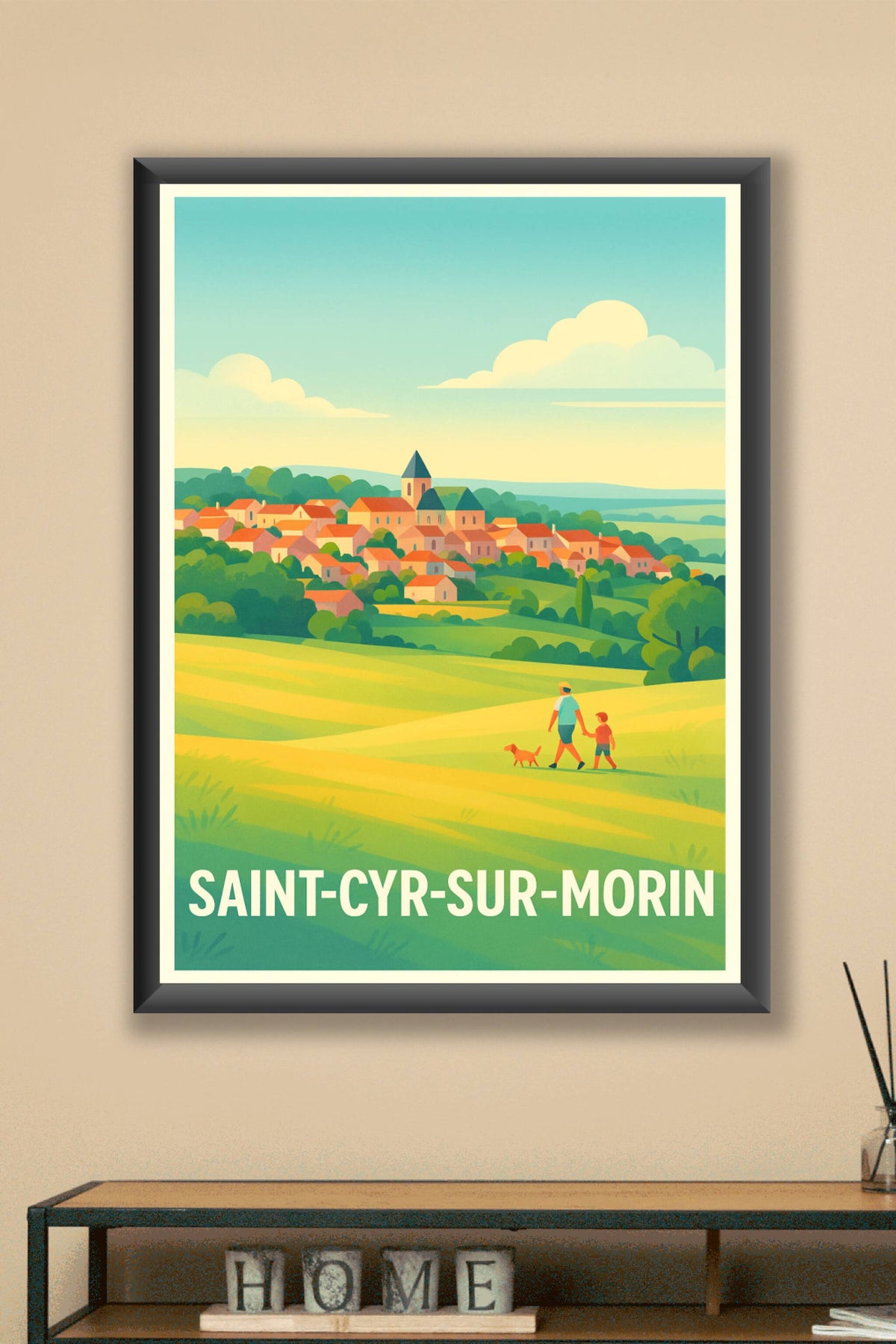 Affiche Saint-Cyr-sur-Morin — Charme pastoral et douceur de vivre · poster d'art de Saint-Cyr-sur-Morin