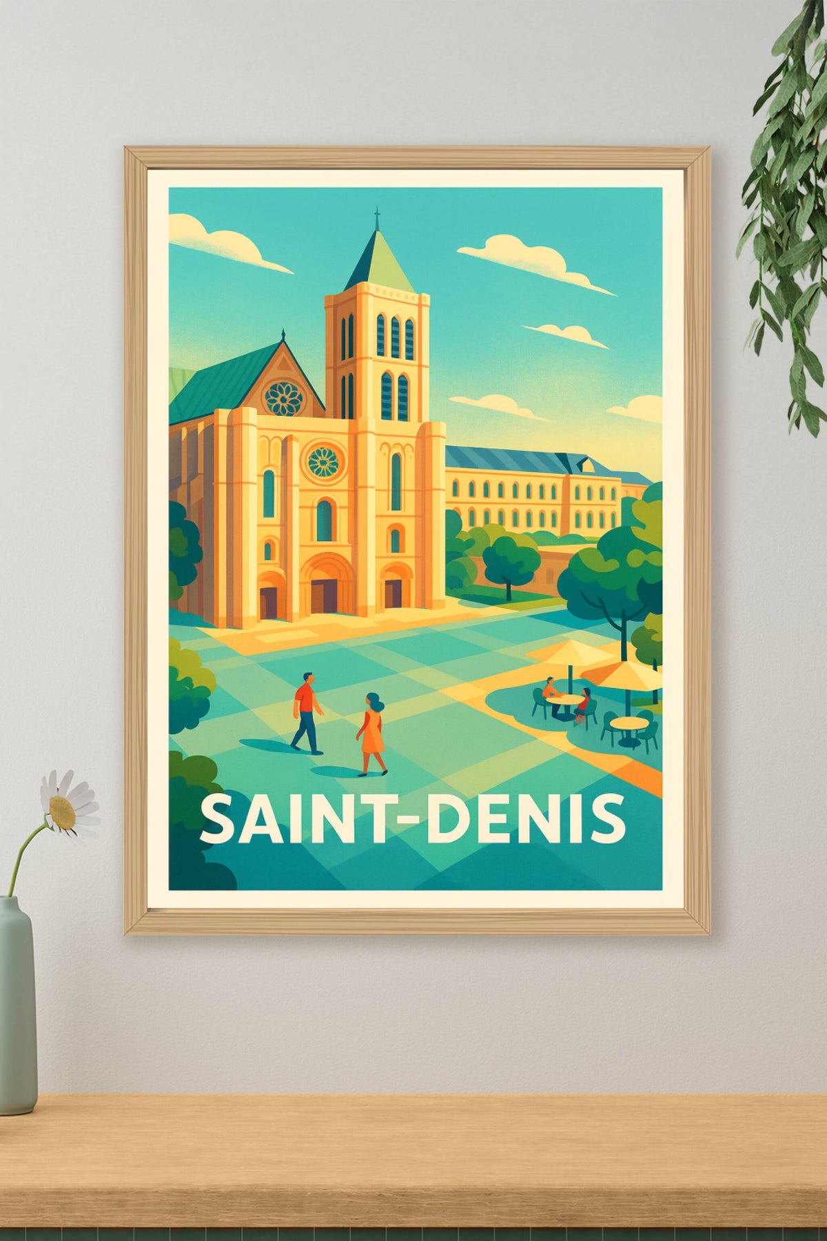 Affiche Saint-Denis — Charme et sérénité au cœur de l'abbaye · poster d'art de Saint-Denis