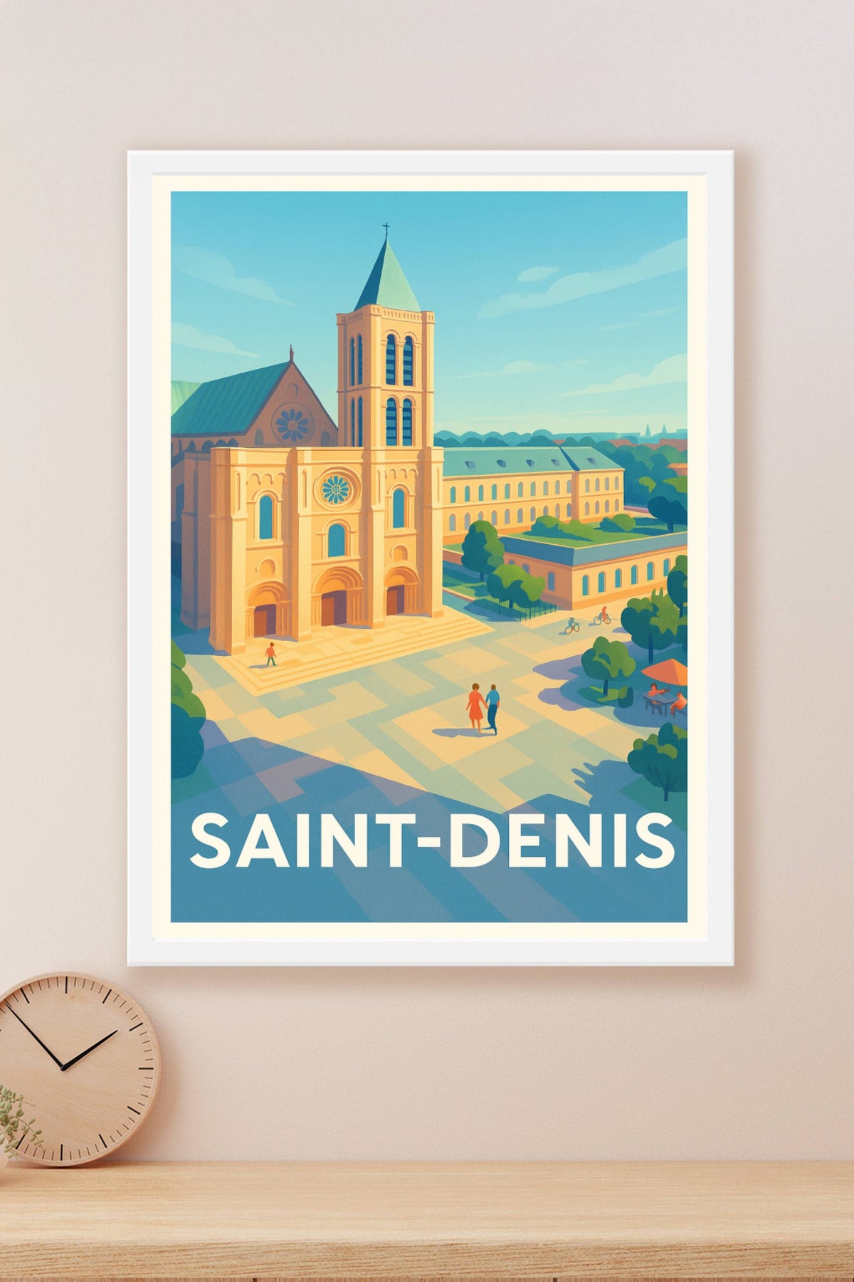 Affiche Saint-Denis — Charme et patrimoine au pied de la basilique · poster d'art de Saint-Denis