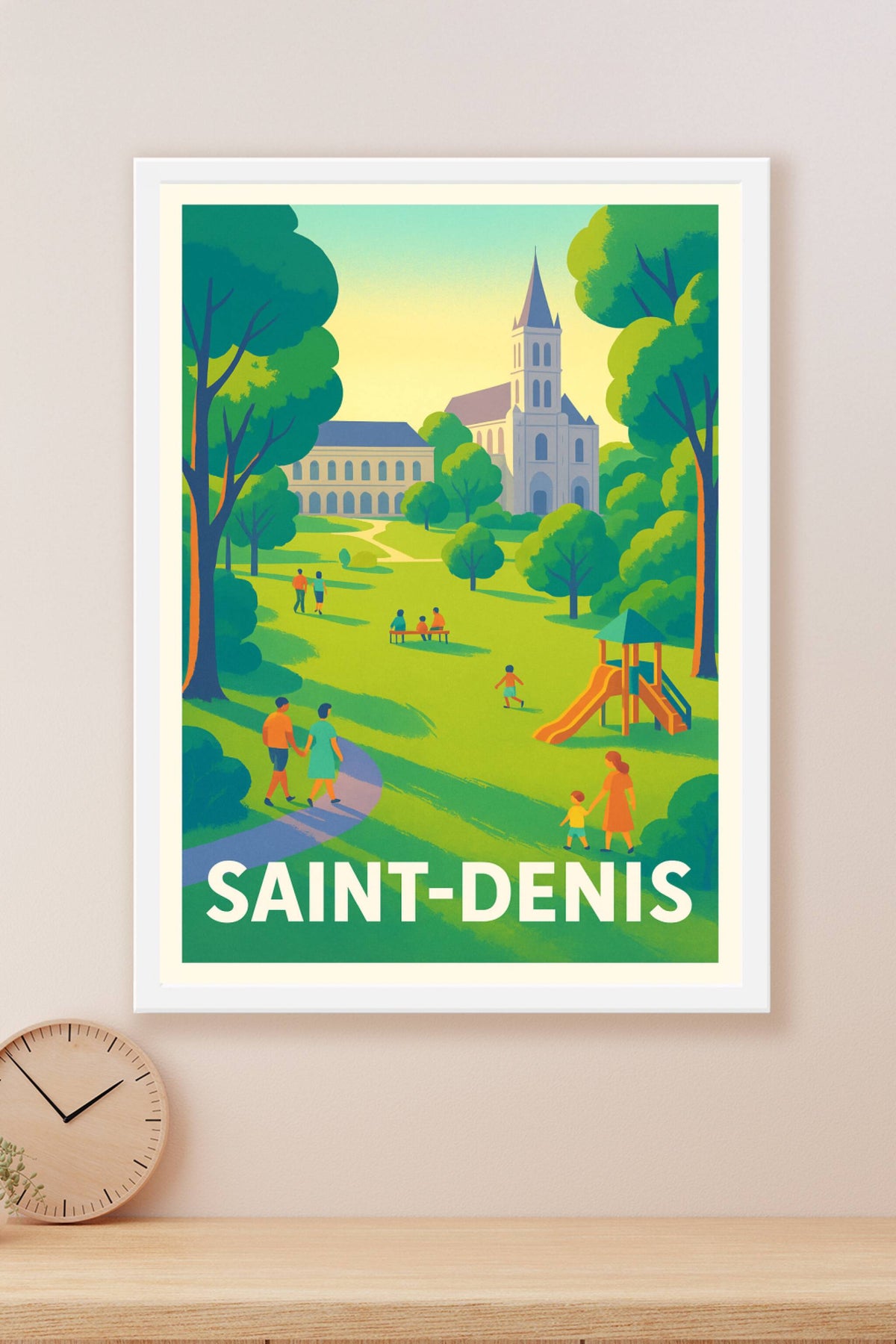 Affiche Saint-Denis — Un havre de verdure et de sérénité · poster d'art de Saint-Denis