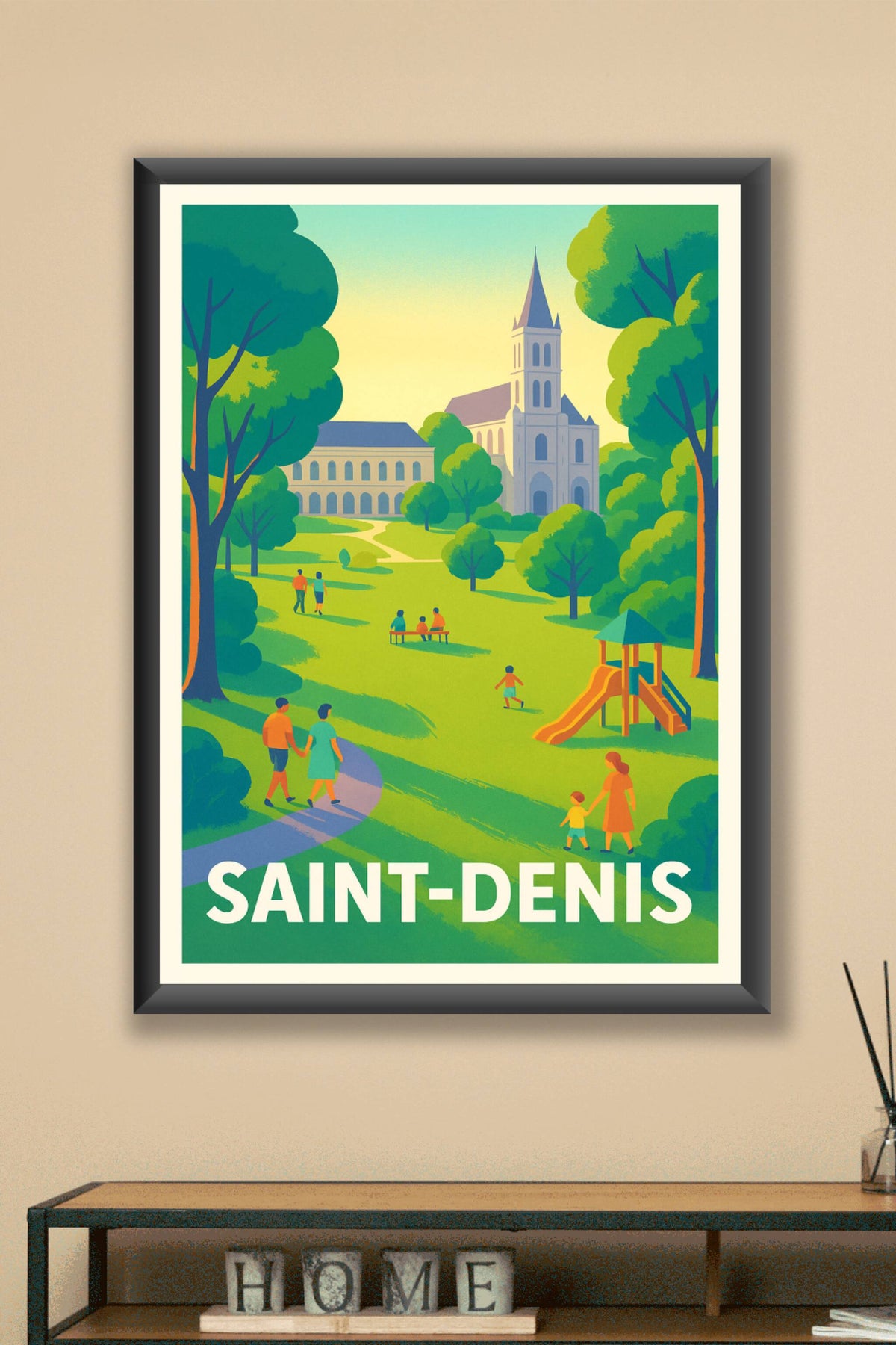 Affiche Saint-Denis — Un havre de verdure et de sérénité · poster d'art de Saint-Denis
