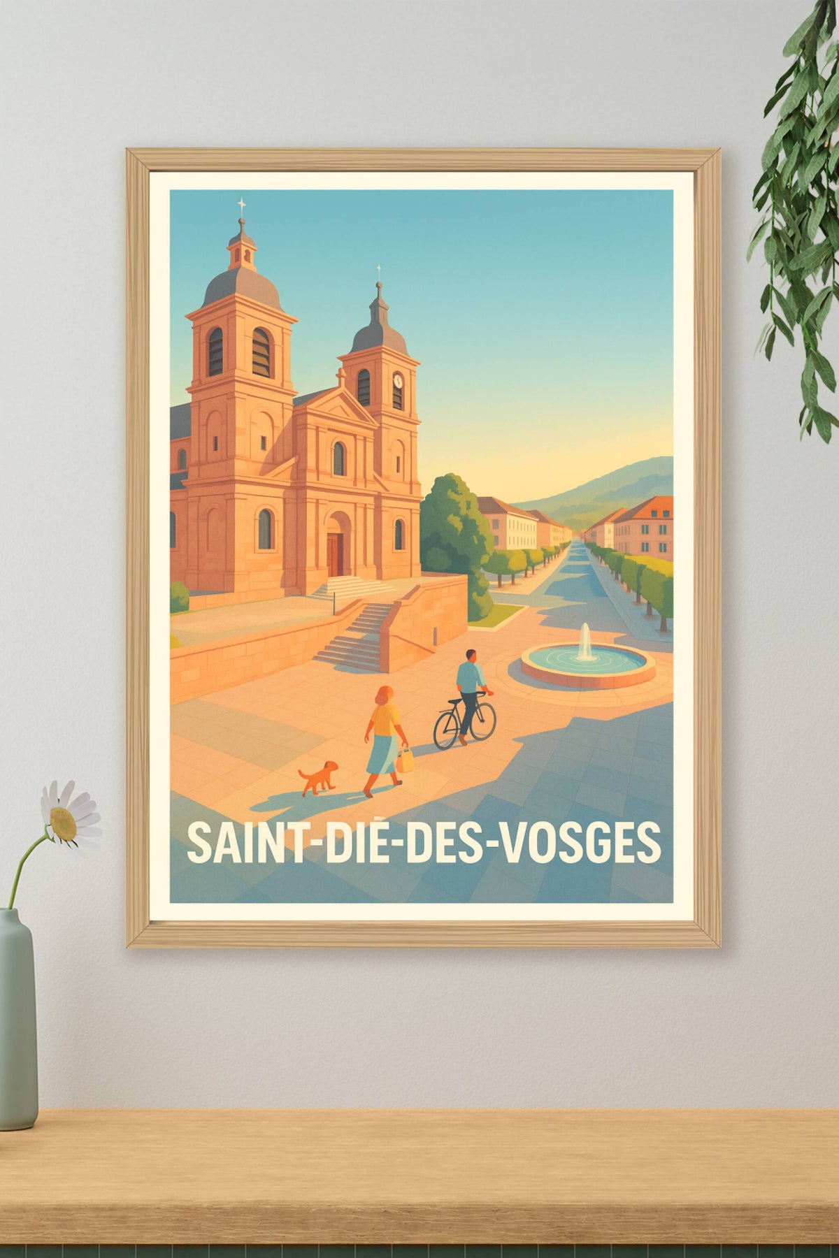 Affiche Saint-Dié-des-Vosges — Évasion paisible et lumineuse · poster d'art de Saint-Dié-des-Vosges