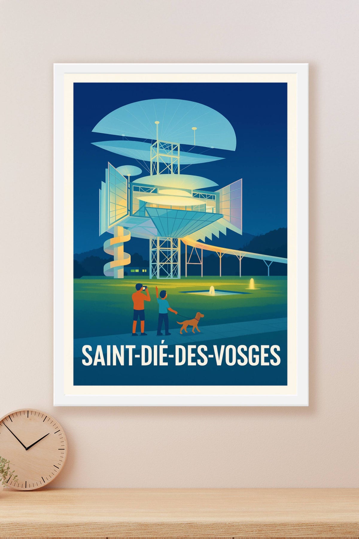 Affiche Saint-Dié-des-Vosges — Découverte architecturale nocturne · poster d'art de Saint-Dié-des-Vosges