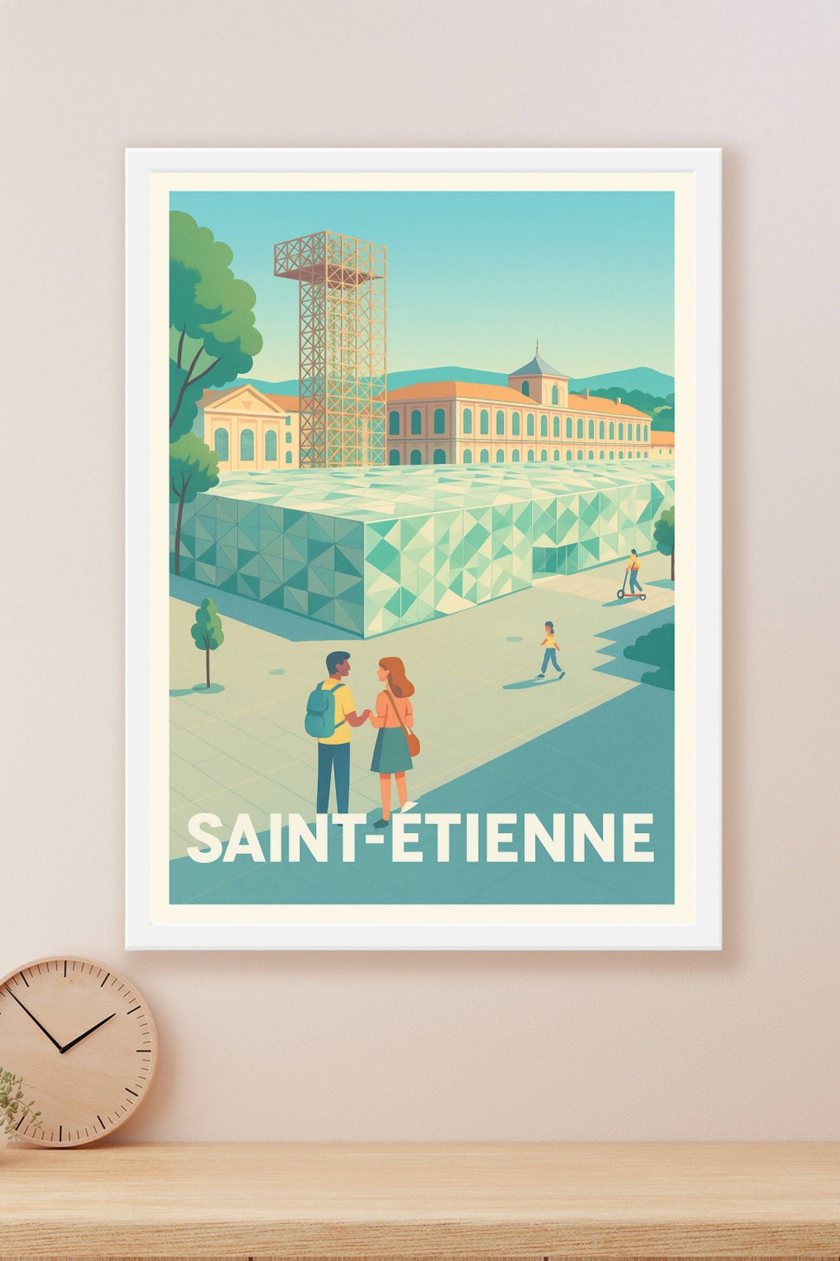 Affiche Saint-Étienne — Modernité et charme urbain · poster d'art de Saint-Étienne