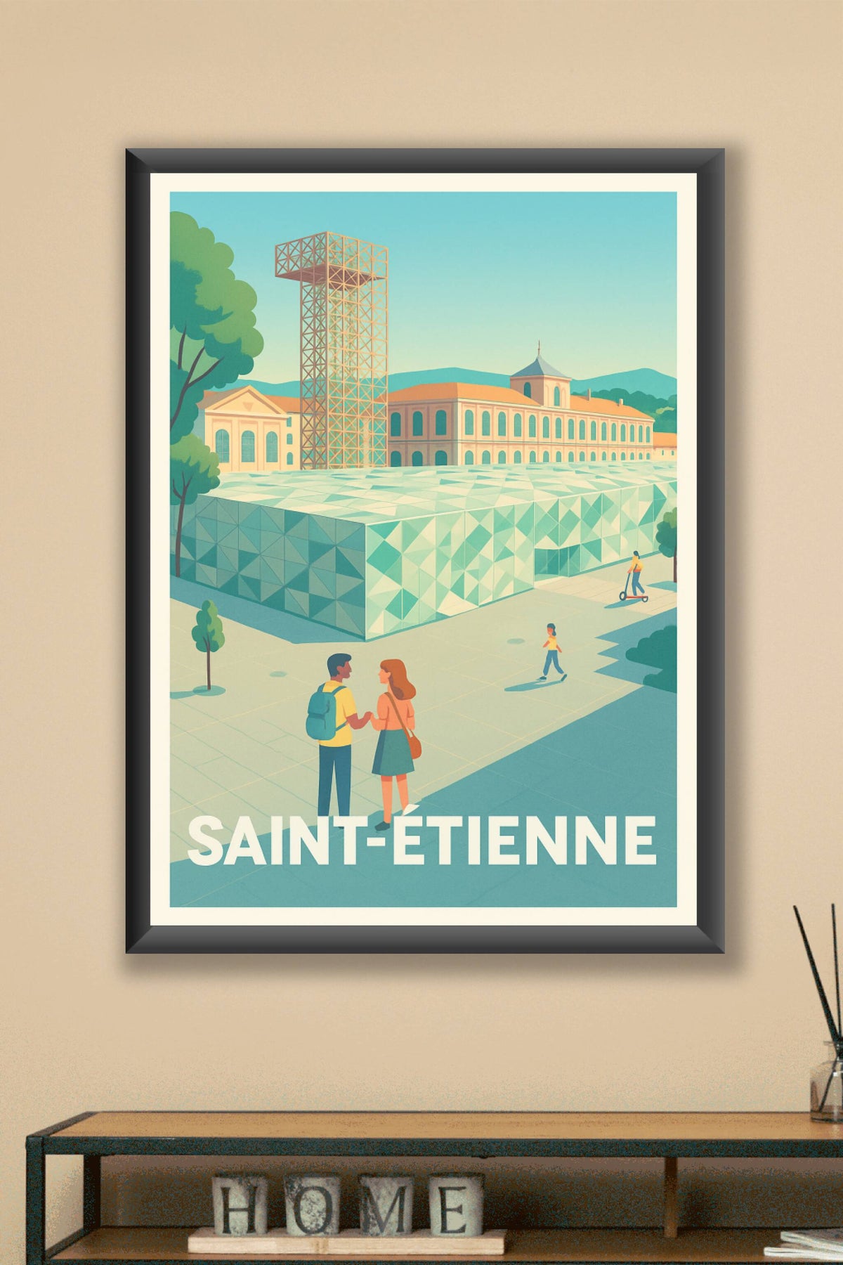 Affiche Saint-Étienne — Modernité et charme urbain · poster d'art de Saint-Étienne