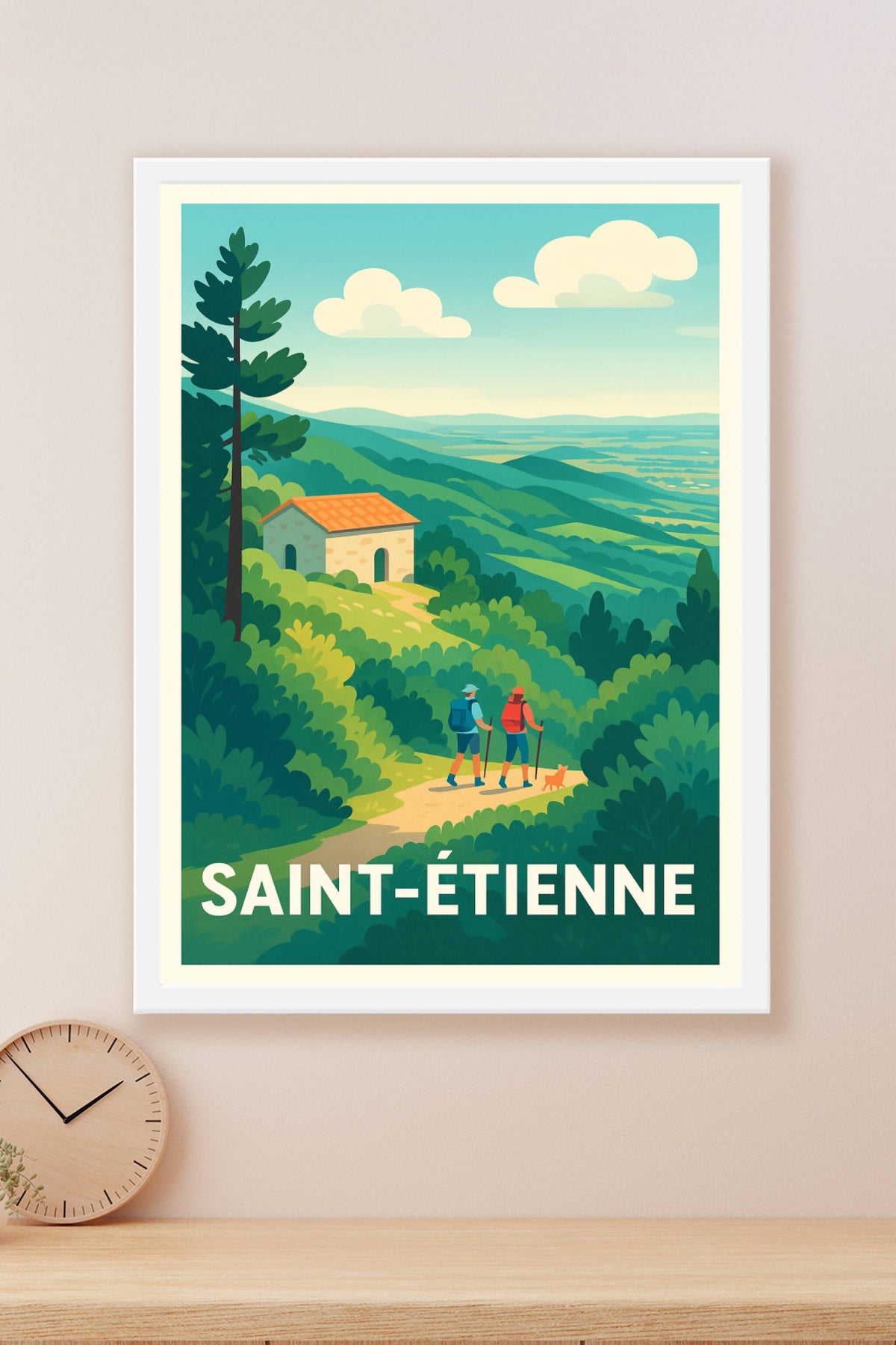Affiche Saint-Étienne — Évasion et nature en douceur · poster d'art de Saint-Étienne
