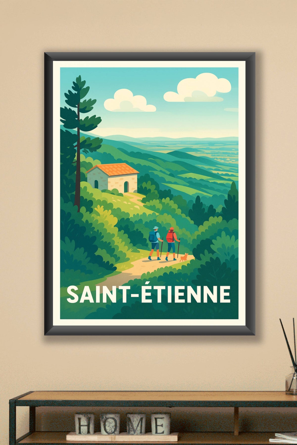 Affiche Saint-Étienne — Évasion et nature en douceur · poster d'art de Saint-Étienne