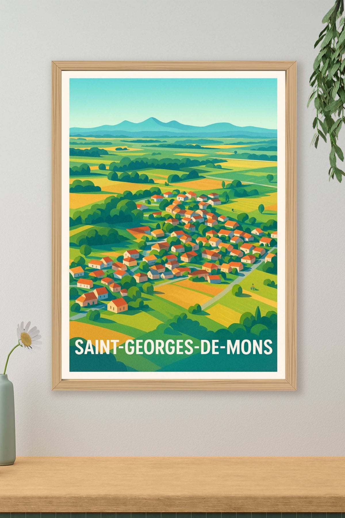 Affiche Saint-Georges-de-Mons — Le charme authentique de la campagne auvergnate · poster d'art de Saint-Georges-de-Mons
