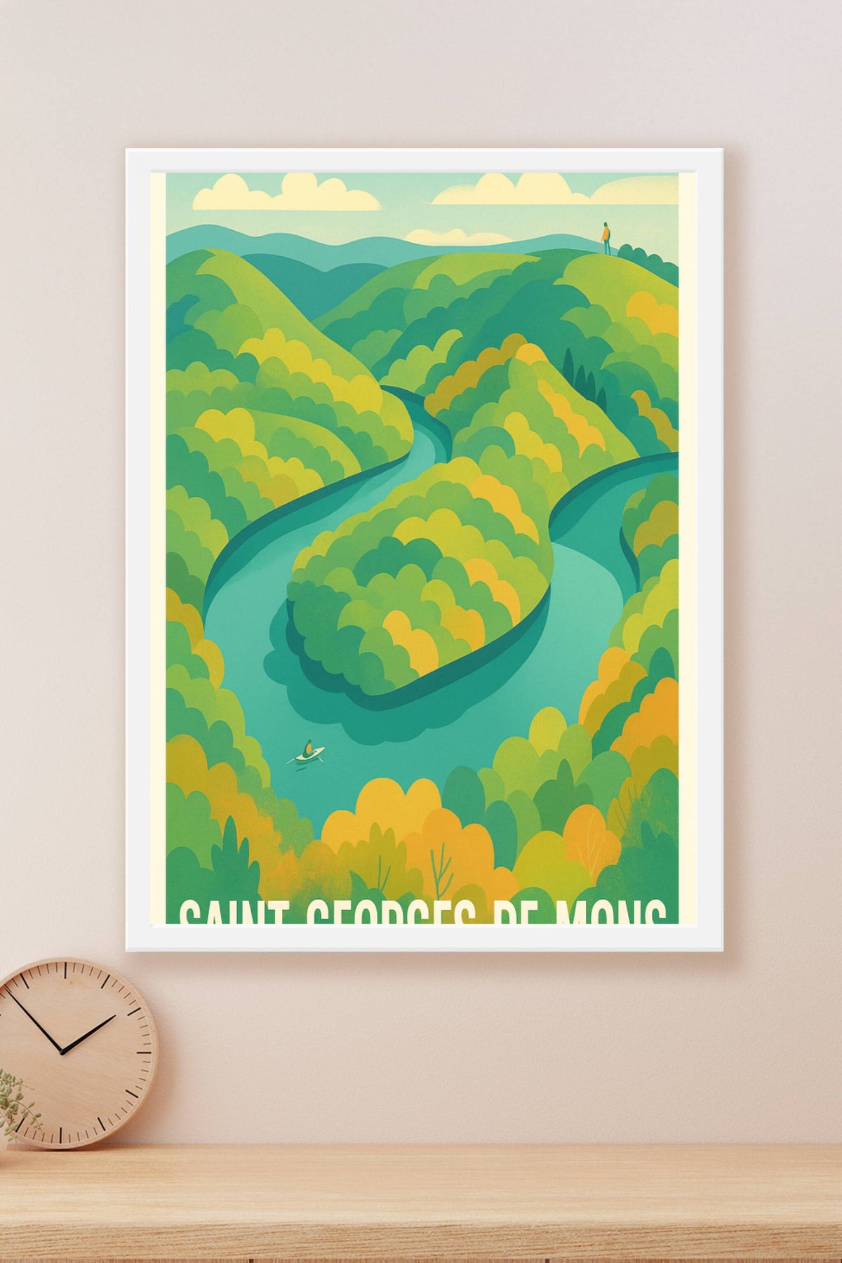 Affiche Saint-Georges-de-Mons — Harmonie nature et rivière sinueuse · poster d'art de Saint-Georges-de-Mons