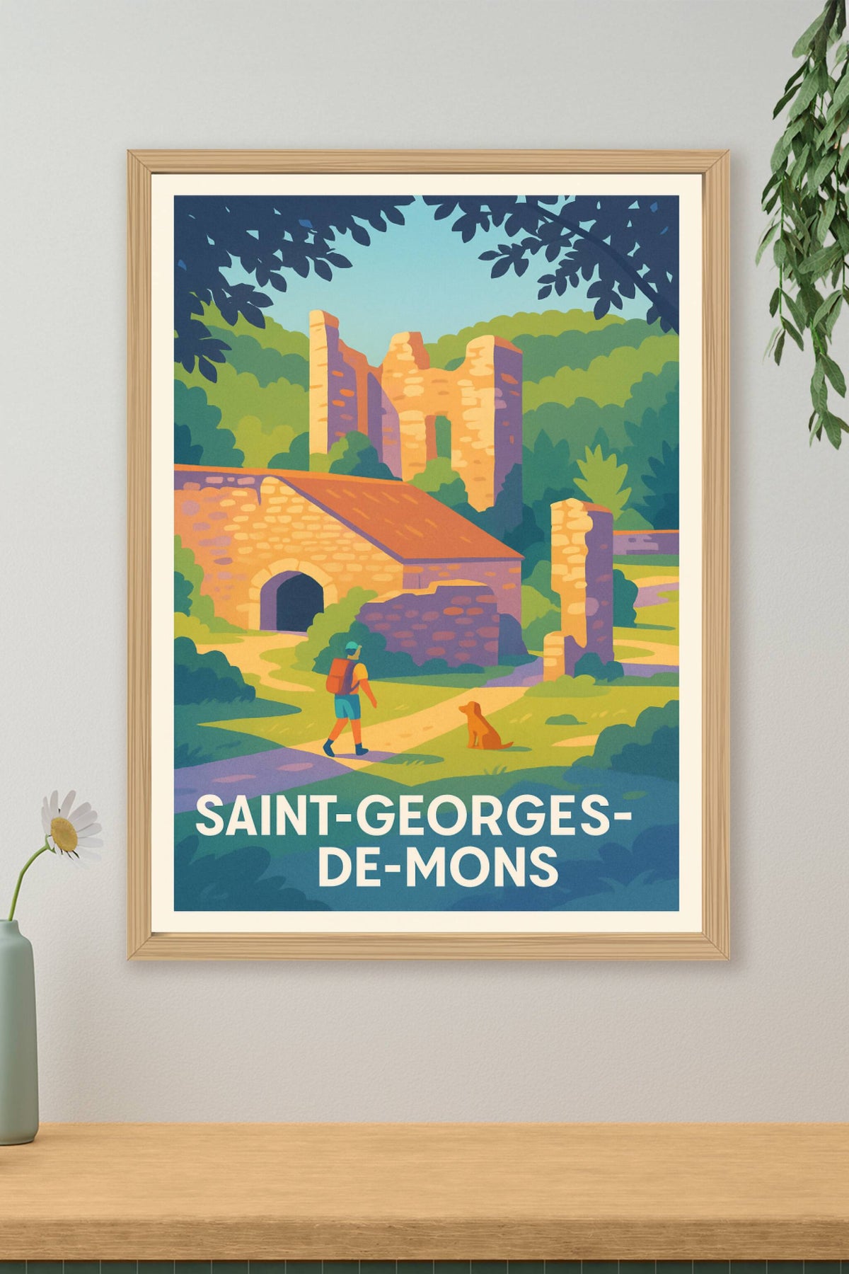 Affiche Saint-Georges-de-Mons — Invitation à la balade historique · poster d'art de Saint-Georges-de-Mons