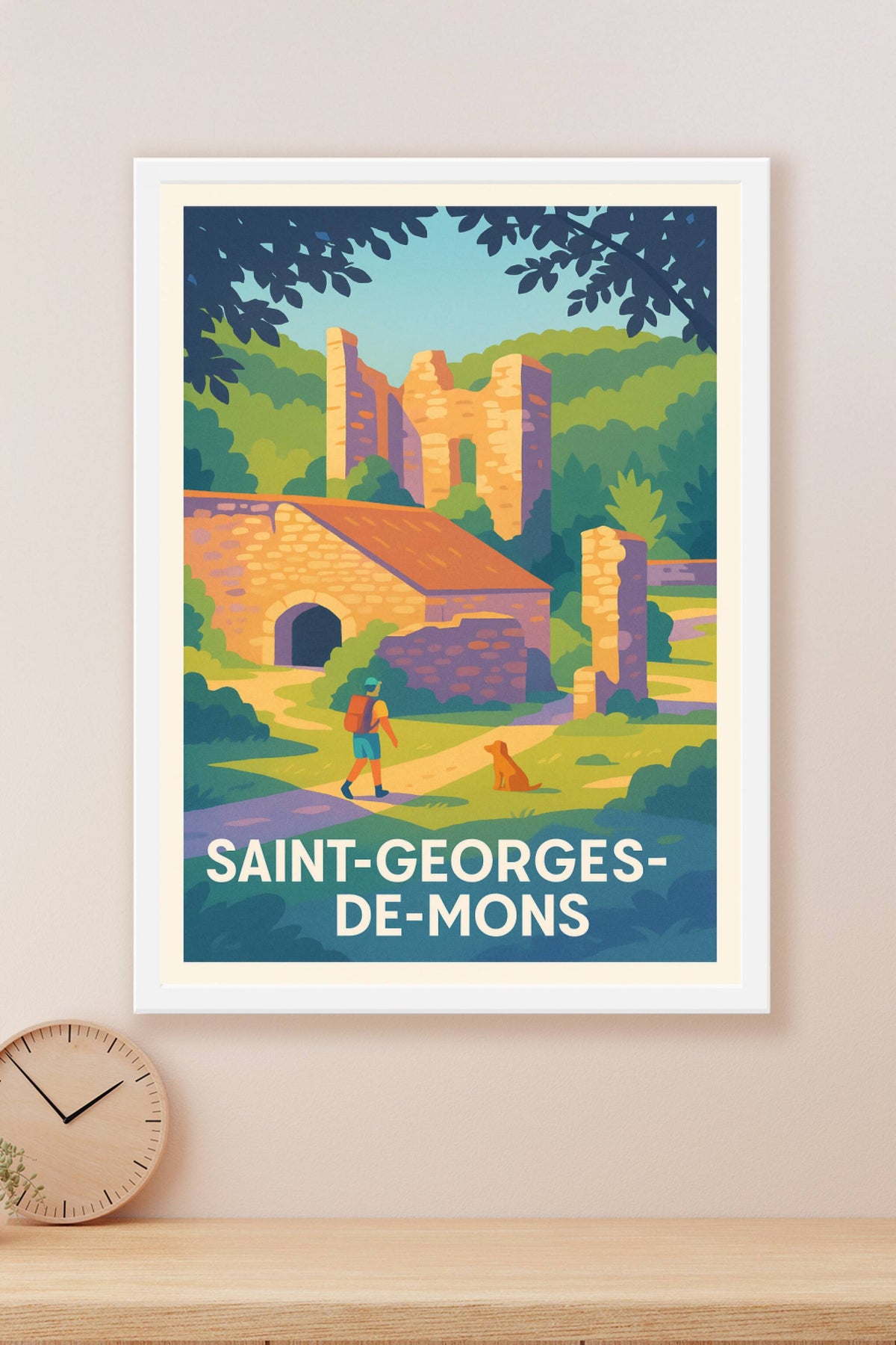 Affiche Saint-Georges-de-Mons — Invitation à la balade historique · poster d'art de Saint-Georges-de-Mons