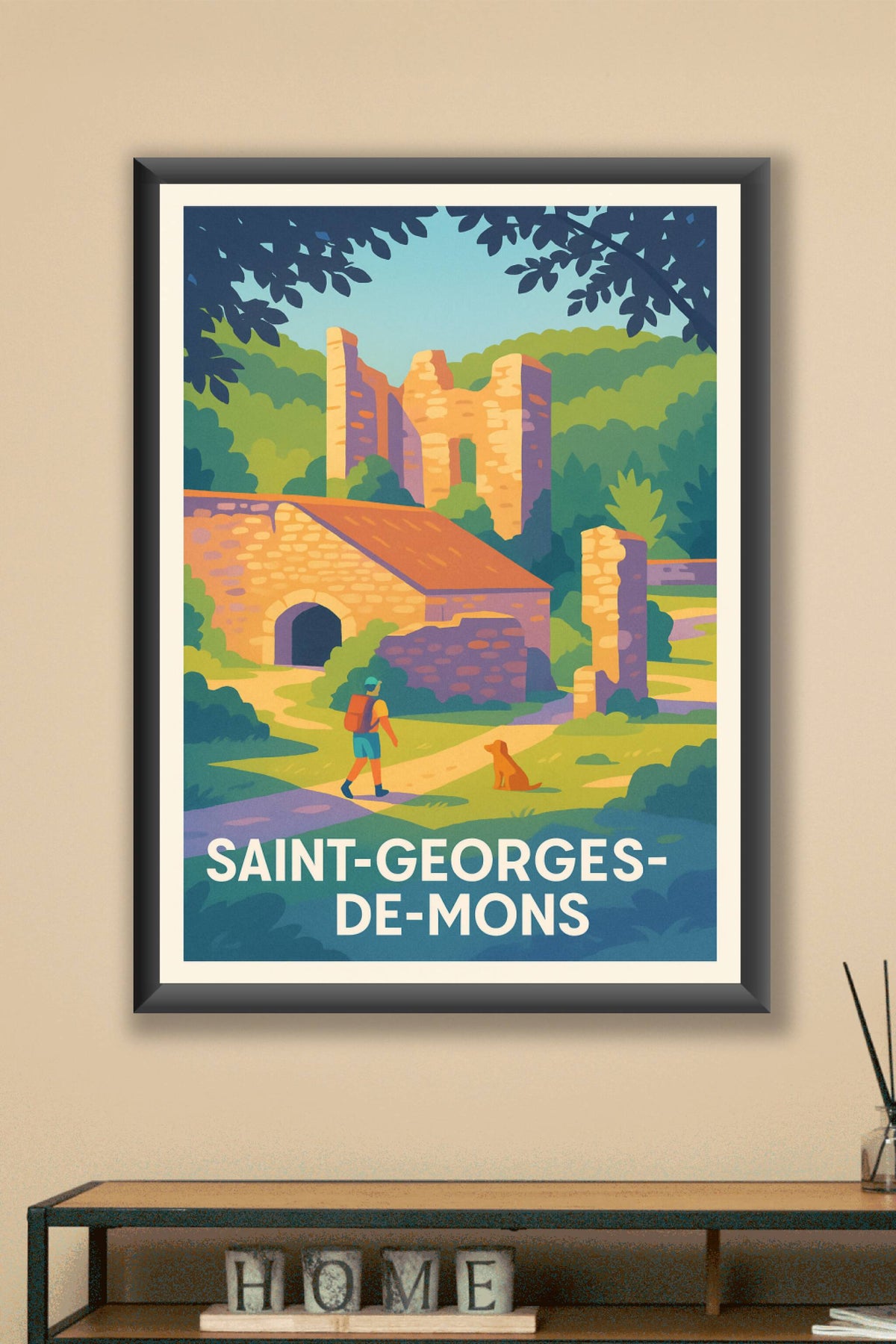 Affiche Saint-Georges-de-Mons — Invitation à la balade historique · poster d'art de Saint-Georges-de-Mons
