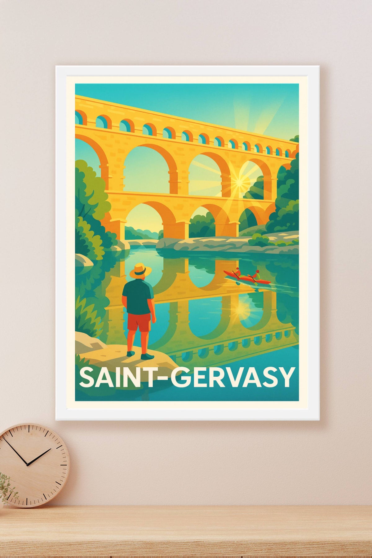 Affiche Saint-Gervasy — L'éclat du Pont du Gard au soleil couchant · poster d'art de Saint-Gervasy