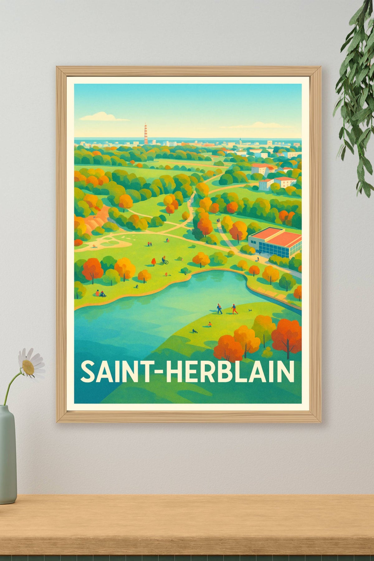 Affiche Saint-Herblain — La nature au cœur de la vie urbaine · poster d'art de Saint-Herblain