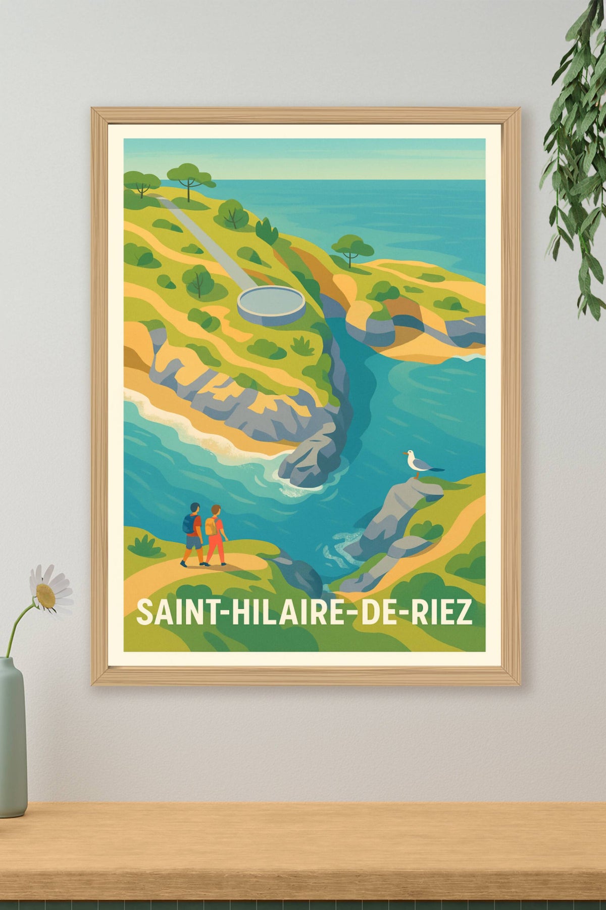 Affiche Saint-Hilaire-de-Riez — Escapade nature en bord de mer · poster d'art de Saint-Hilaire-de-Riez