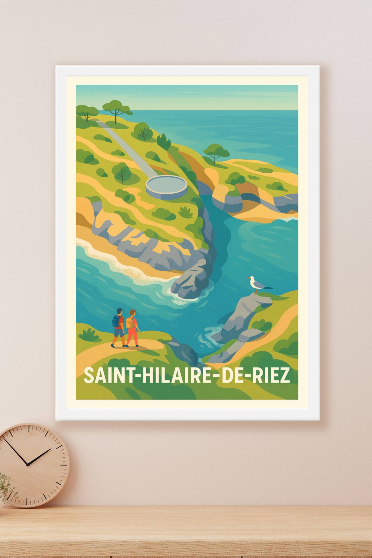 Affiche Saint-Hilaire-de-Riez — Escapade nature en bord de mer · poster d'art de Saint-Hilaire-de-Riez