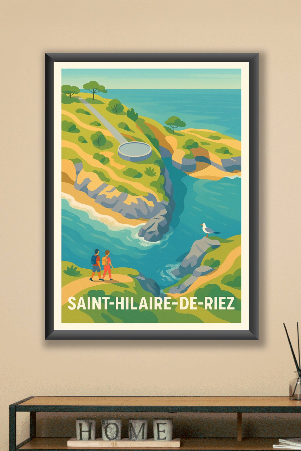 Affiche Saint-Hilaire-de-Riez — Escapade nature en bord de mer · poster d'art de Saint-Hilaire-de-Riez