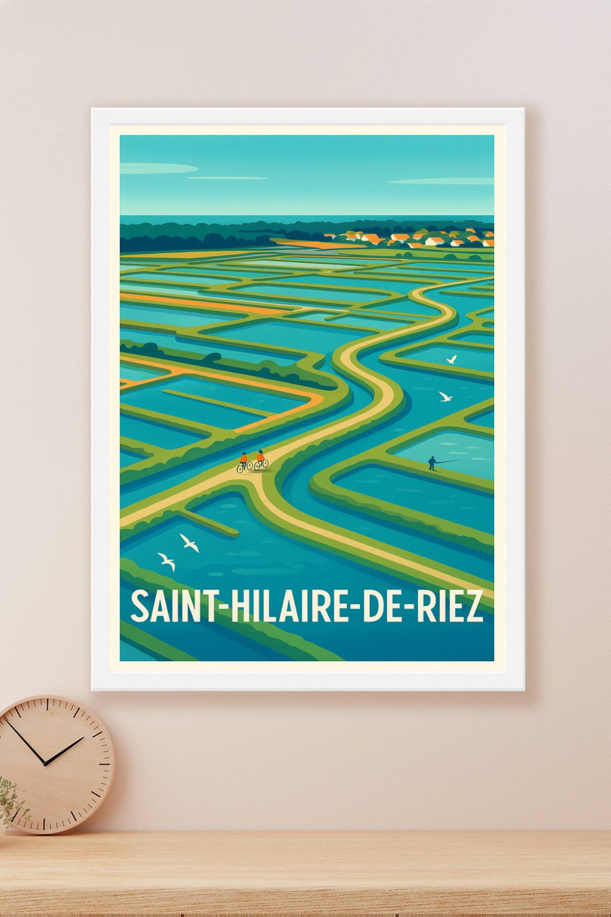 Affiche Saint-Hilaire-de-Riez — Évasion nature entre marais et océan · poster d'art de Saint-Hilaire-de-Riez