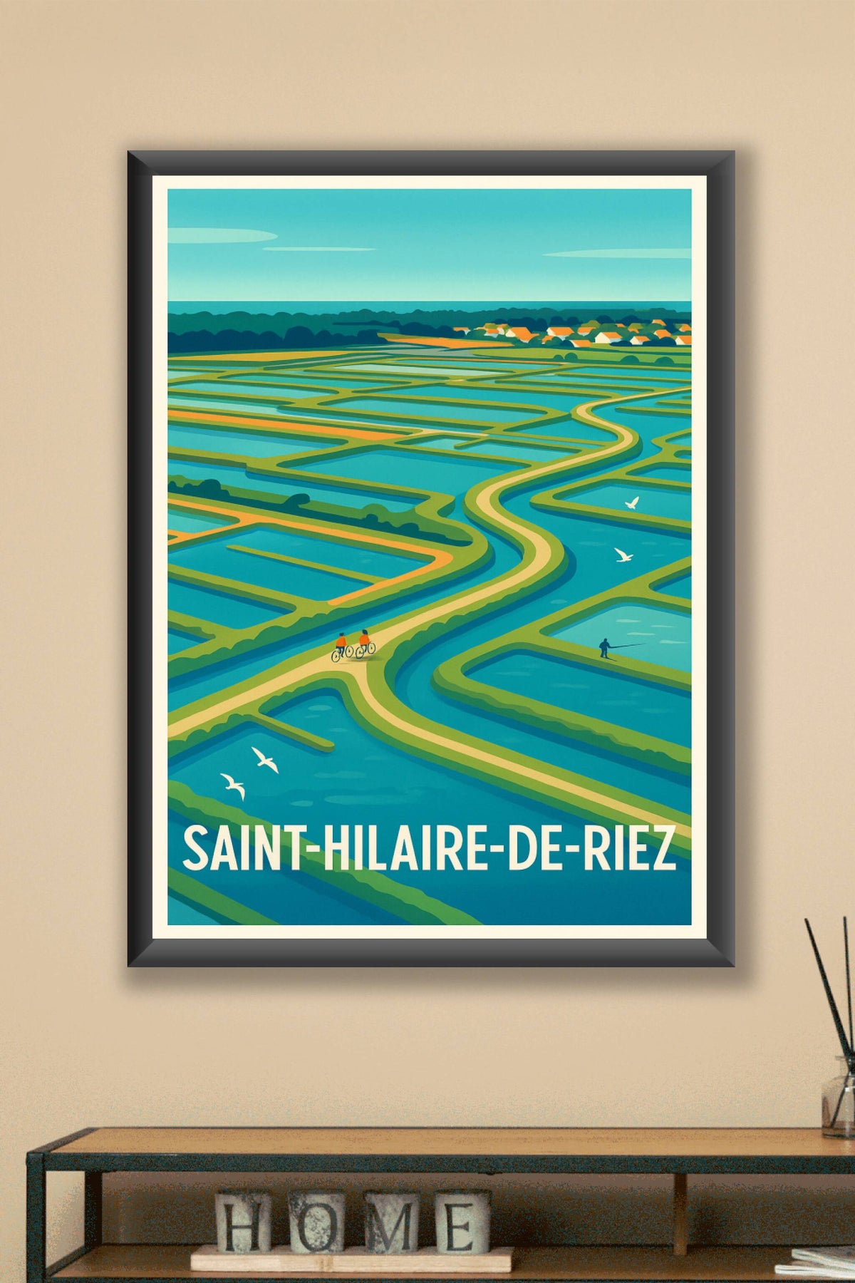 Affiche Saint-Hilaire-de-Riez — Évasion nature entre marais et océan · poster d'art de Saint-Hilaire-de-Riez