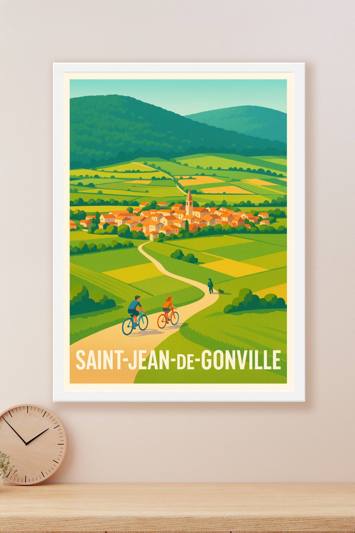 Affiche Saint-Jean-de-Gonville — Escapade champêtre à vélo · poster d'art de Saint-Jean-de-Gonville
