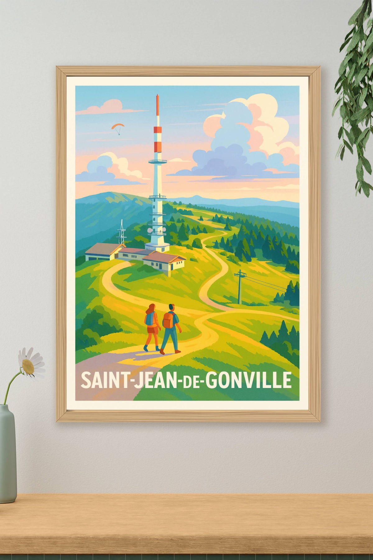 Affiche Saint-Jean-de-Gonville — Invitation à la randonnée en pleine nature · poster d'art de Saint-Jean-de-Gonville