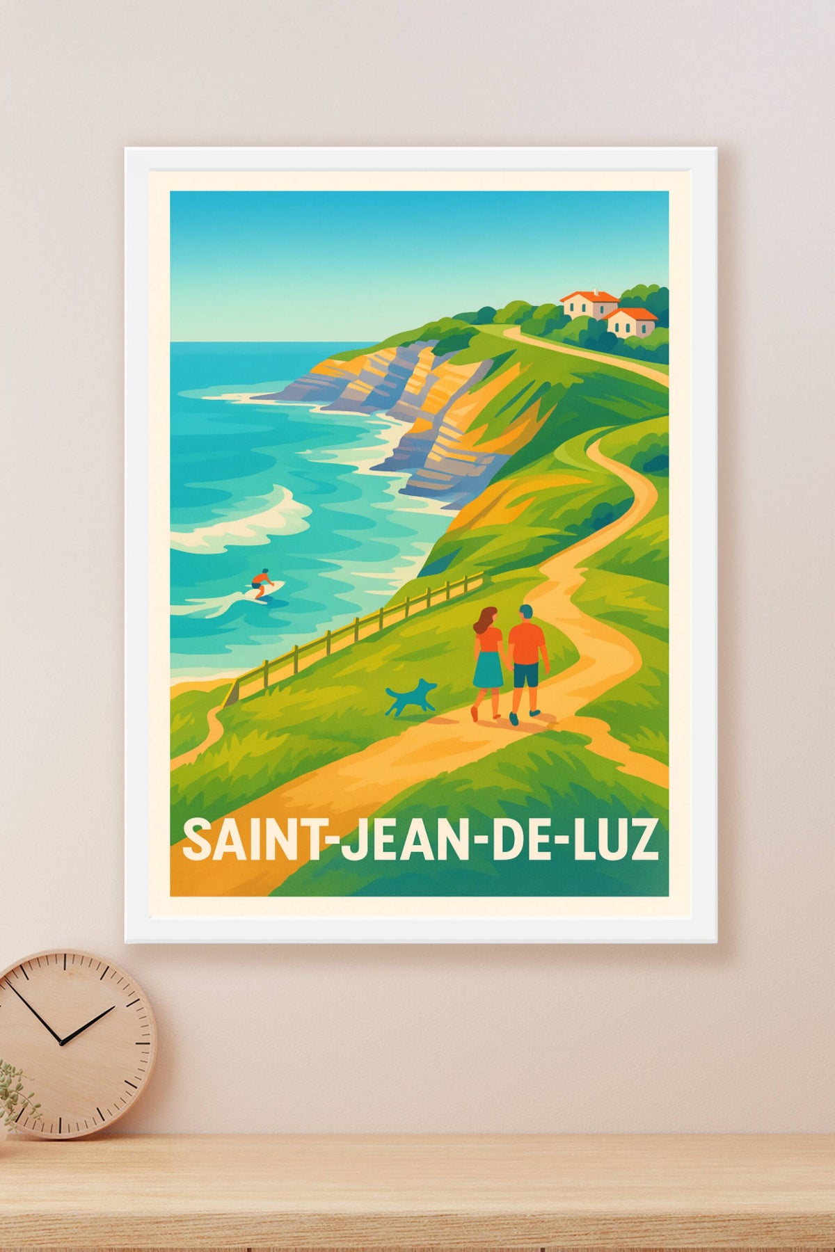 Affiche Saint-Jean-de-Luz — Échappée Belle en Bord de Mer · poster d'art de Saint-Jean-de-Luz