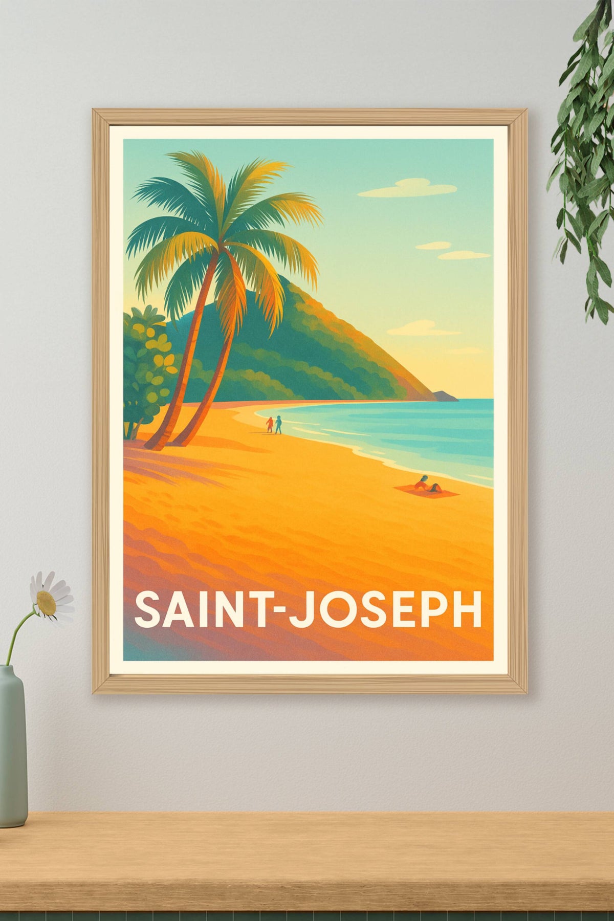 Affiche Saint-Joseph — Évasion tropicale au bord de l'océan · poster d'art de Saint-Joseph