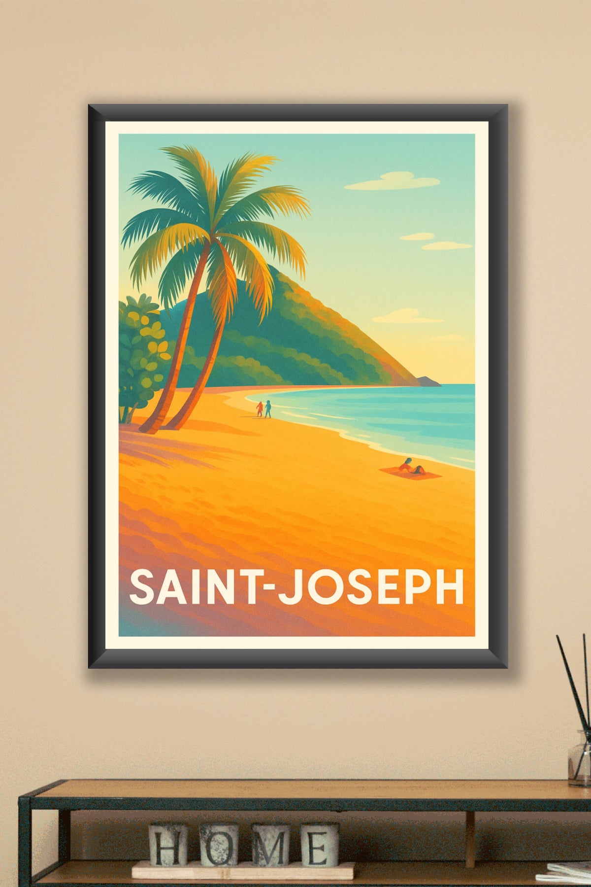 Affiche Saint-Joseph — Évasion tropicale au bord de l'océan · poster d'art de Saint-Joseph