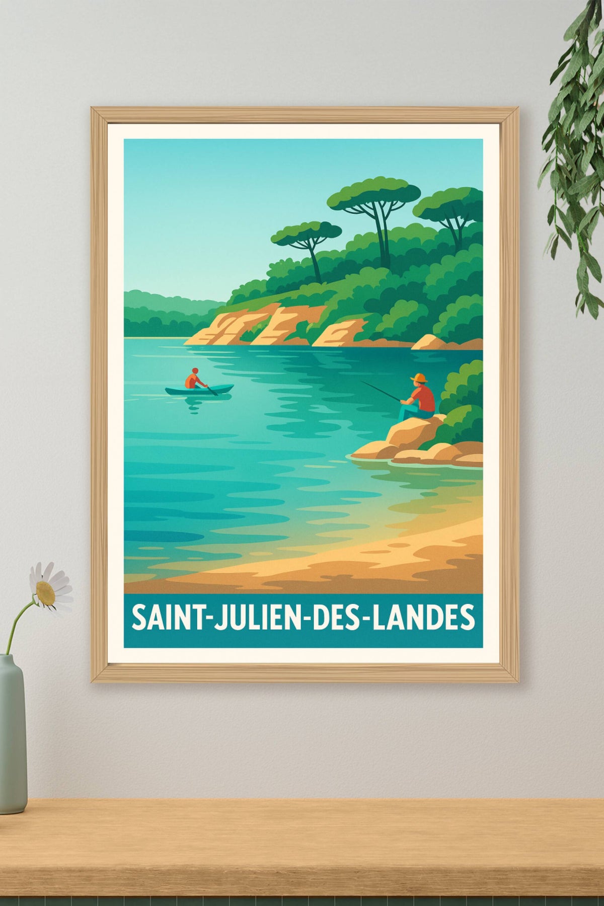 Affiche Saint-Julien-des-Landes — Évasion nature et détente au bord de l'eau · poster d'art de Saint-Julien-des-Landes