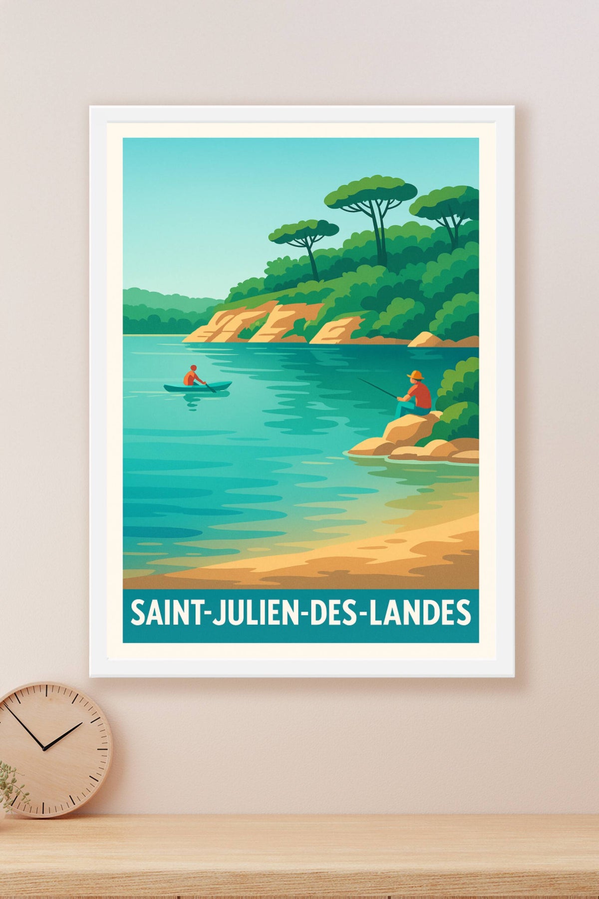 Affiche Saint-Julien-des-Landes — Évasion nature et détente au bord de l'eau · poster d'art de Saint-Julien-des-Landes