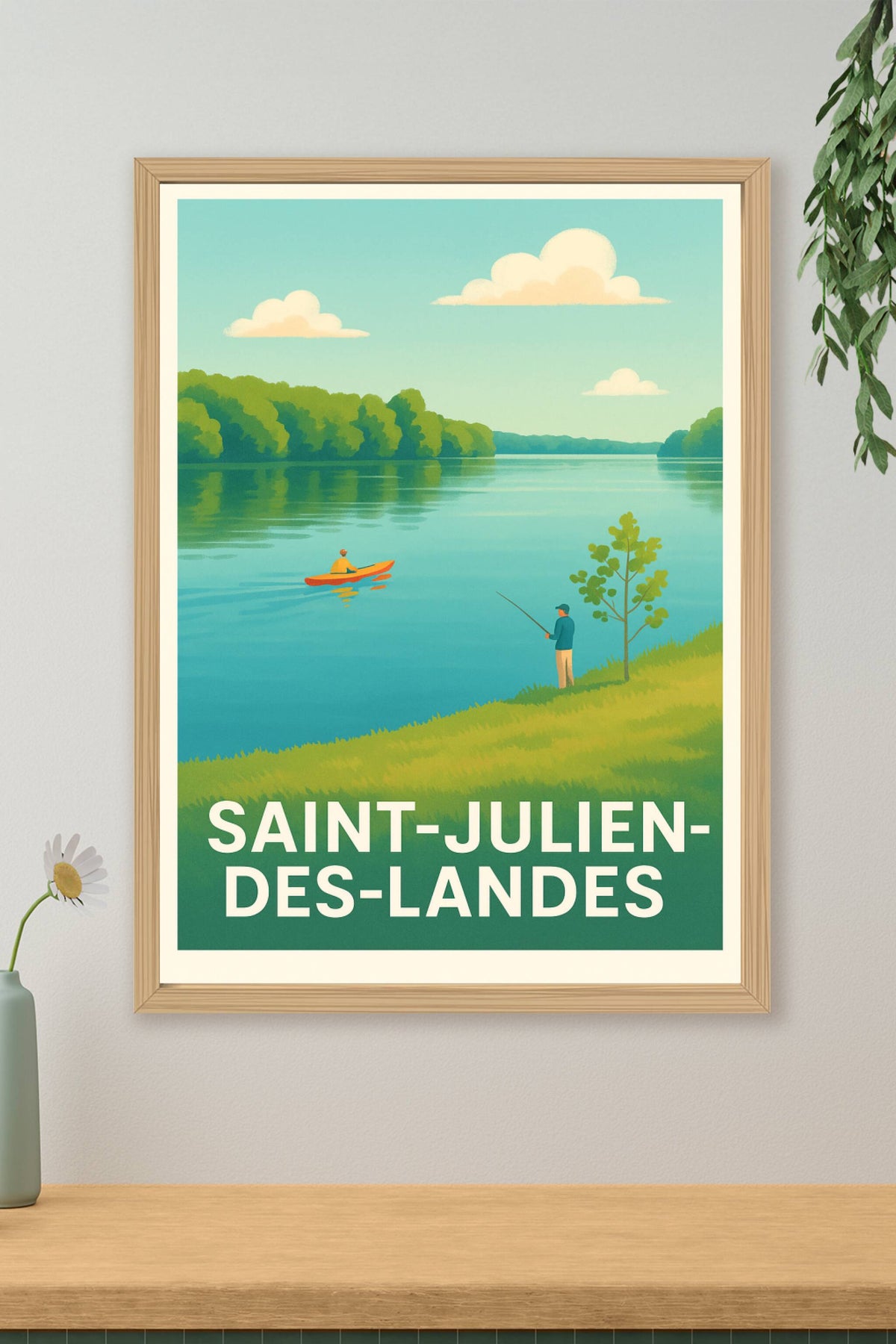 Affiche Saint-Julien-des-Landes — Évasion au fil de l'eau · poster d'art de Saint-Julien-des-Landes