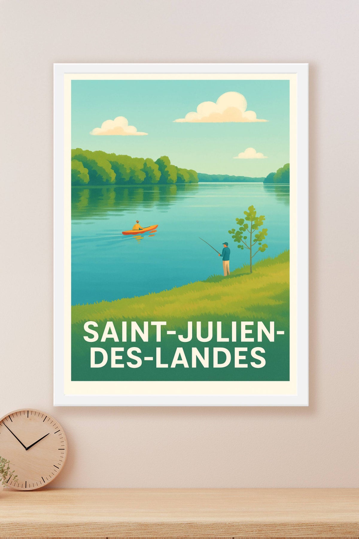 Affiche Saint-Julien-des-Landes — Évasion au fil de l'eau · poster d'art de Saint-Julien-des-Landes