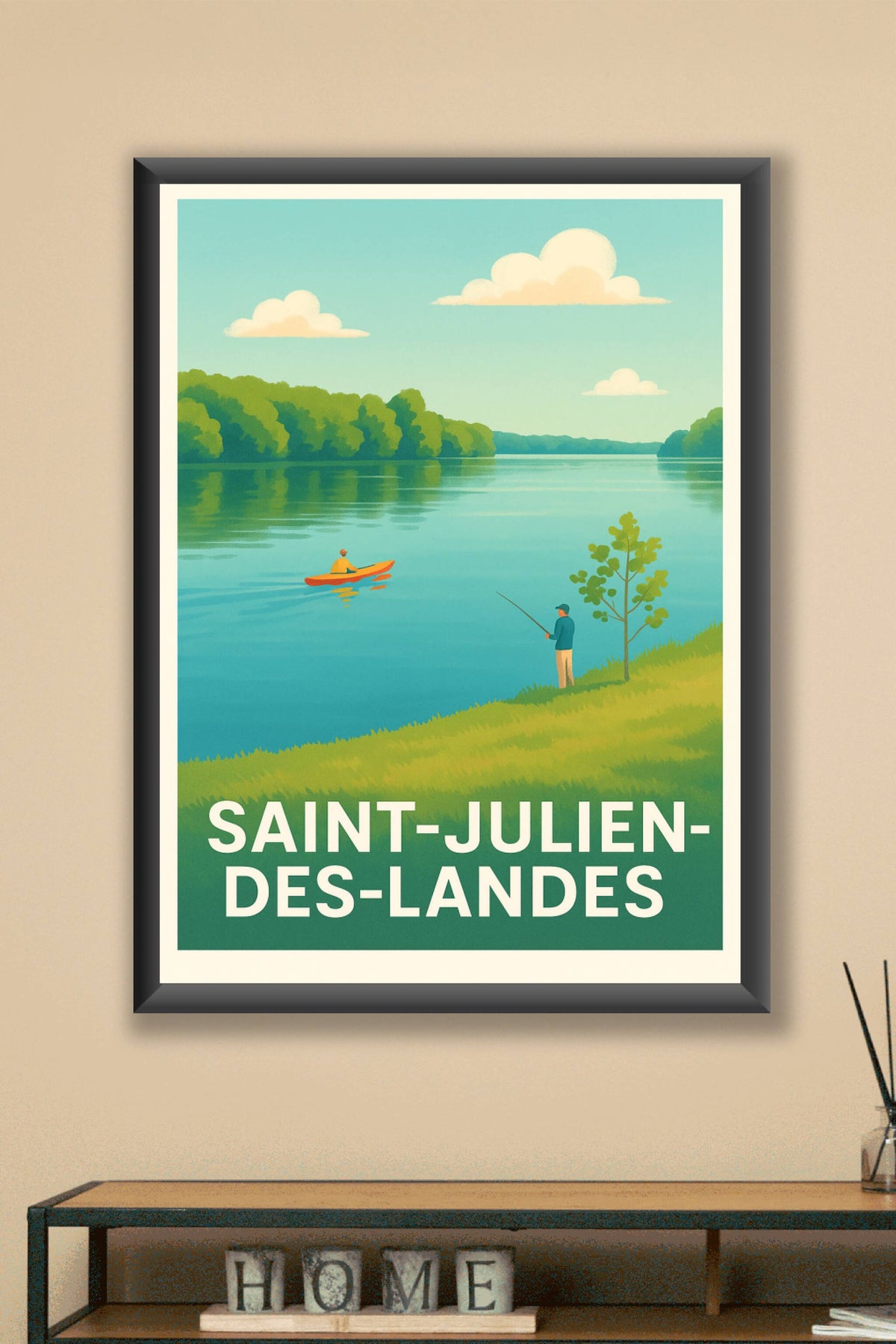 Affiche Saint-Julien-des-Landes — Évasion au fil de l'eau · poster d'art de Saint-Julien-des-Landes