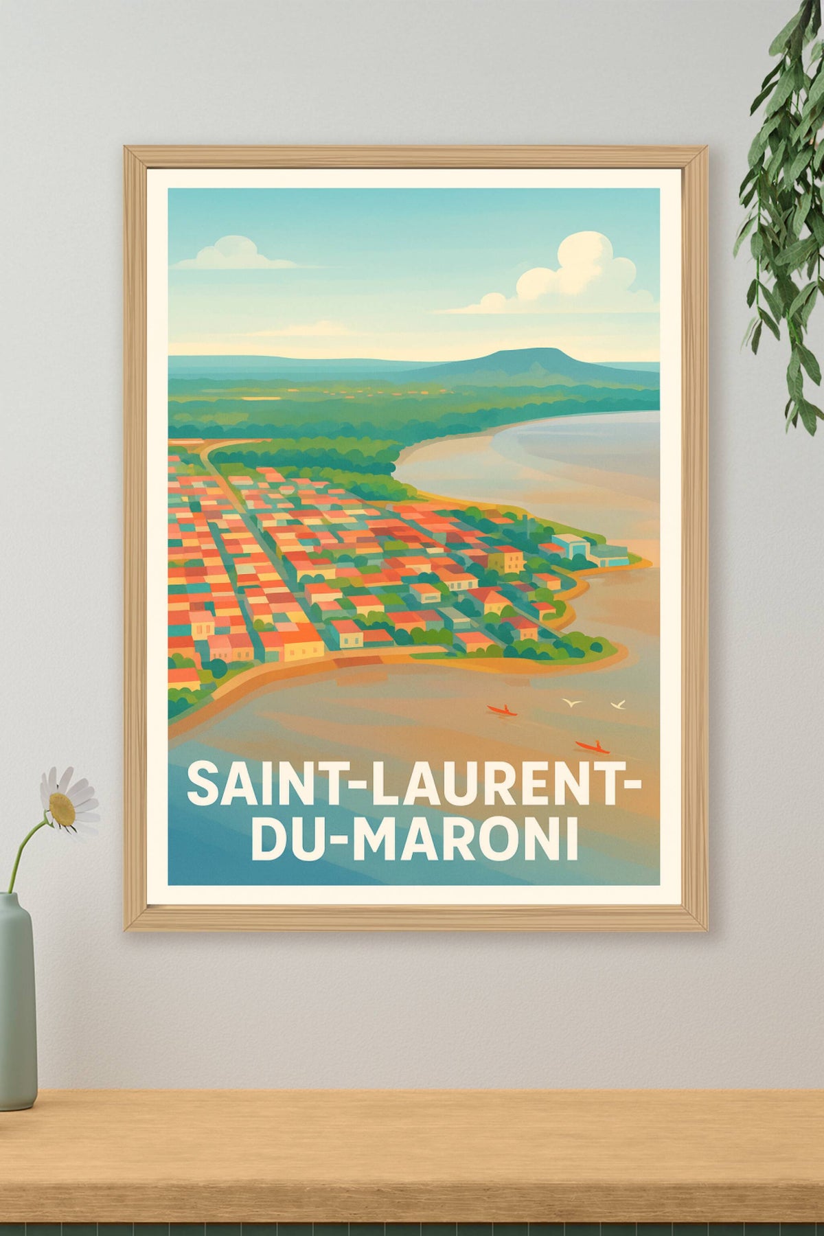 Affiche Saint-Laurent-du-Maroni — Charme tropical au bord du fleuve · poster d'art de Saint-Laurent-du-Maroni