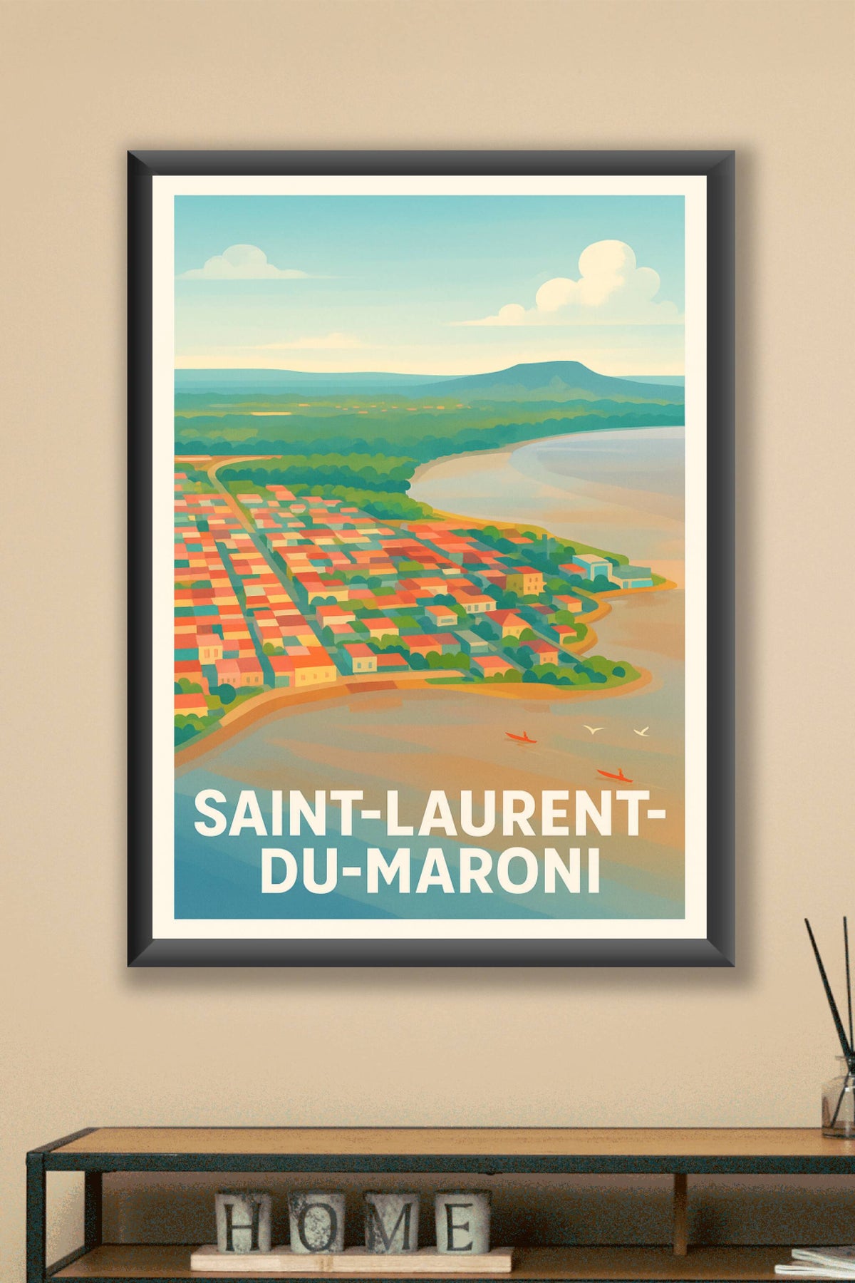 Affiche Saint-Laurent-du-Maroni — Charme tropical au bord du fleuve · poster d'art de Saint-Laurent-du-Maroni