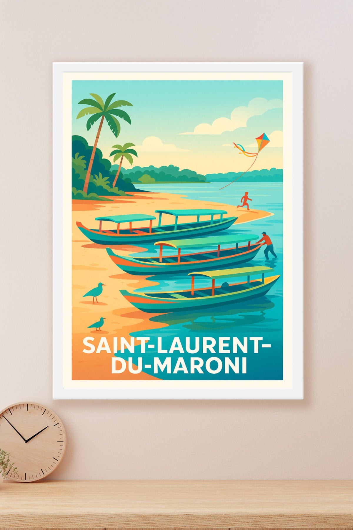 Affiche Saint-Laurent-du-Maroni — Évasion tropicale au fil de l'eau · poster d'art de Saint-Laurent-du-Maroni
