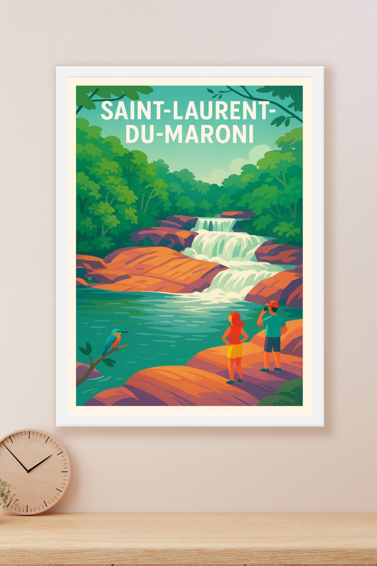Affiche Saint-Laurent-du-Maroni — Évasion nature et cascades apaisantes · poster d'art de Saint-Laurent-du-Maroni