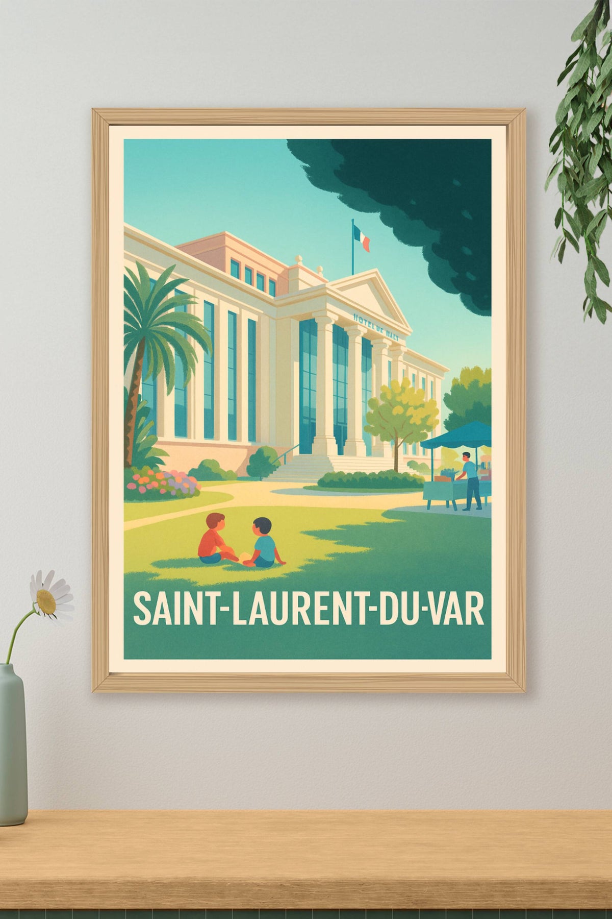 Affiche Saint-Laurent-du-Var — Charme et douceur sur la Côte d'Azur · poster d'art de Saint-Laurent-du-Var