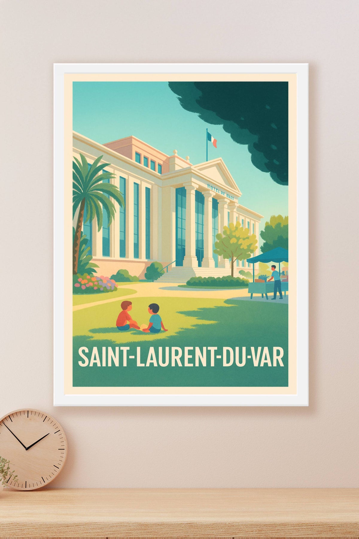 Affiche Saint-Laurent-du-Var — Charme et douceur sur la Côte d'Azur · poster d'art de Saint-Laurent-du-Var