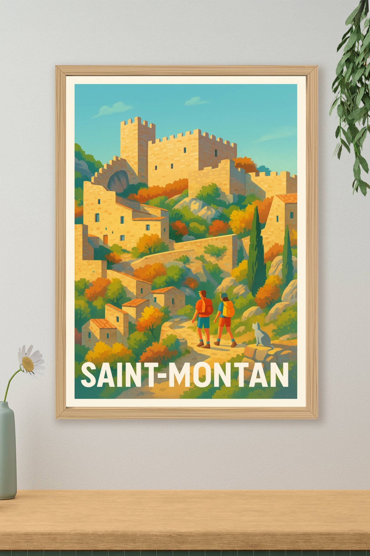 Affiche Saint-Montan — Escapade picturale au cœur du Vivarais · poster d'art de Saint-Montan