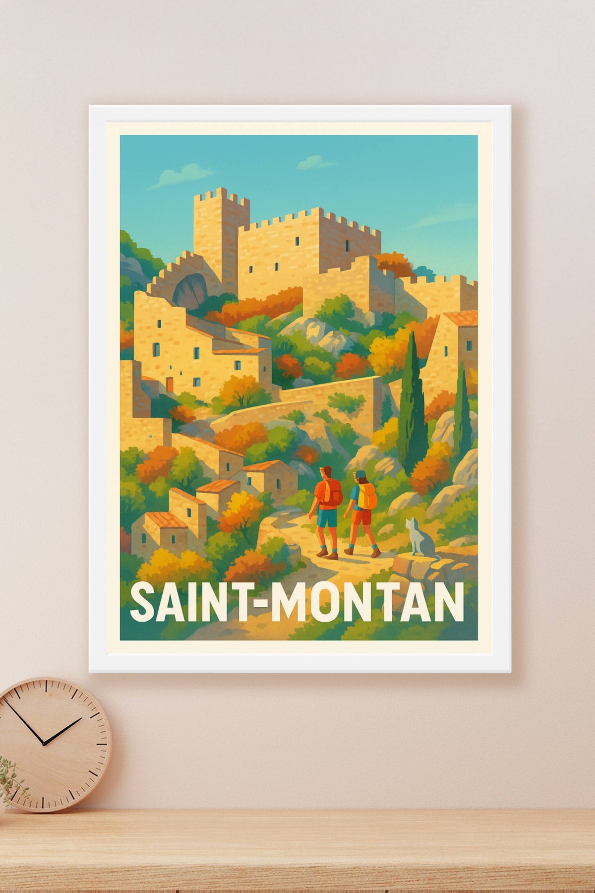 Affiche Saint-Montan — Escapade picturale au cœur du Vivarais · poster d'art de Saint-Montan