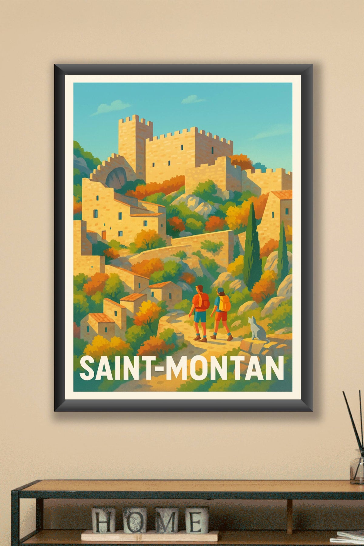 Affiche Saint-Montan — Escapade picturale au cœur du Vivarais · poster d'art de Saint-Montan