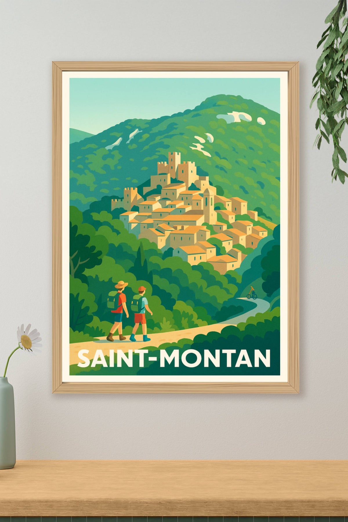 Affiche Saint-Montan — L'escapade pittoresque au cœur de la nature · poster d'art de Saint-Montan