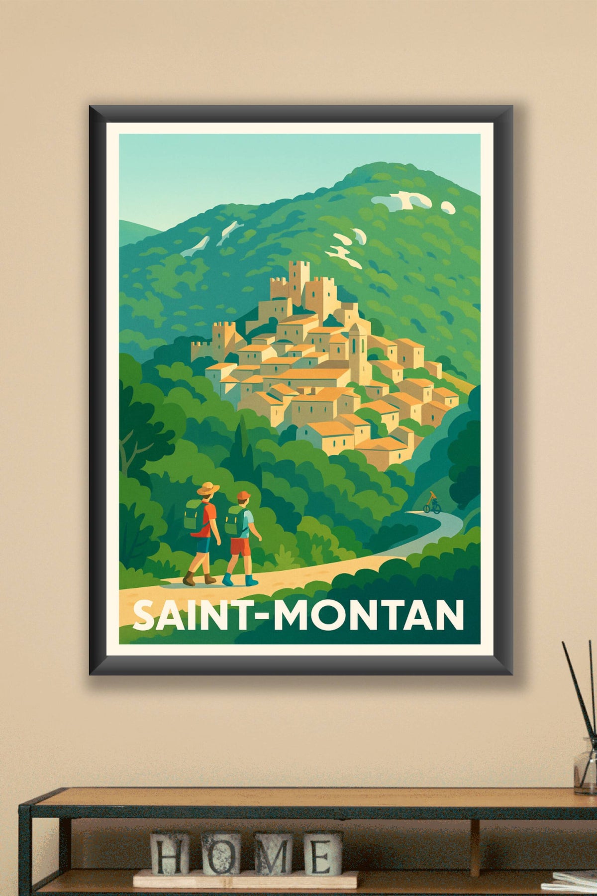 Affiche Saint-Montan — L'escapade pittoresque au cœur de la nature · poster d'art de Saint-Montan
