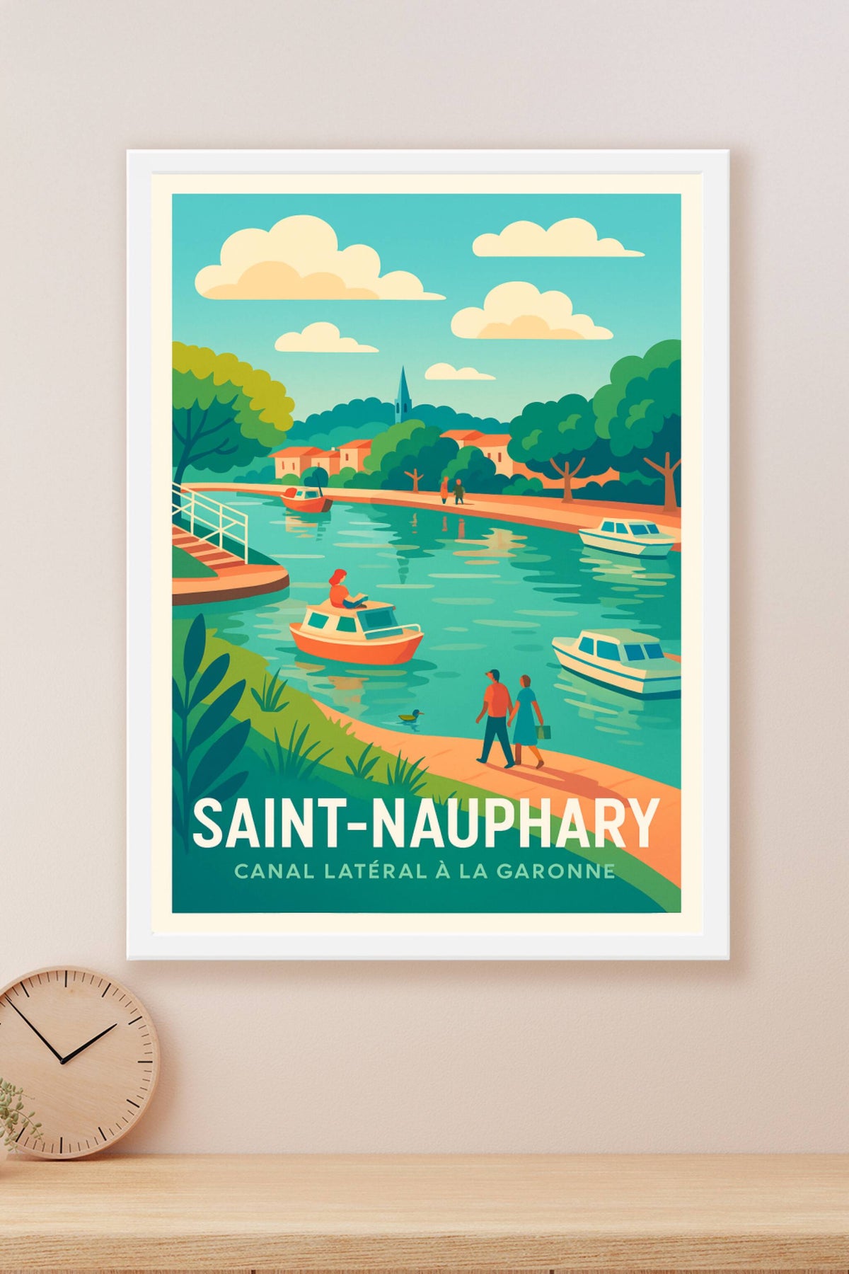 Affiche Saint-Nauphary — Promenade au fil du Canal Latéral à la Garonne · poster d'art de Saint-Nauphary