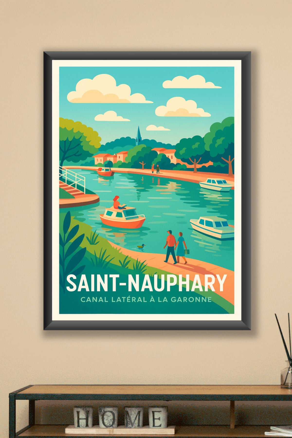 Affiche Saint-Nauphary — Promenade au fil du Canal Latéral à la Garonne · poster d'art de Saint-Nauphary