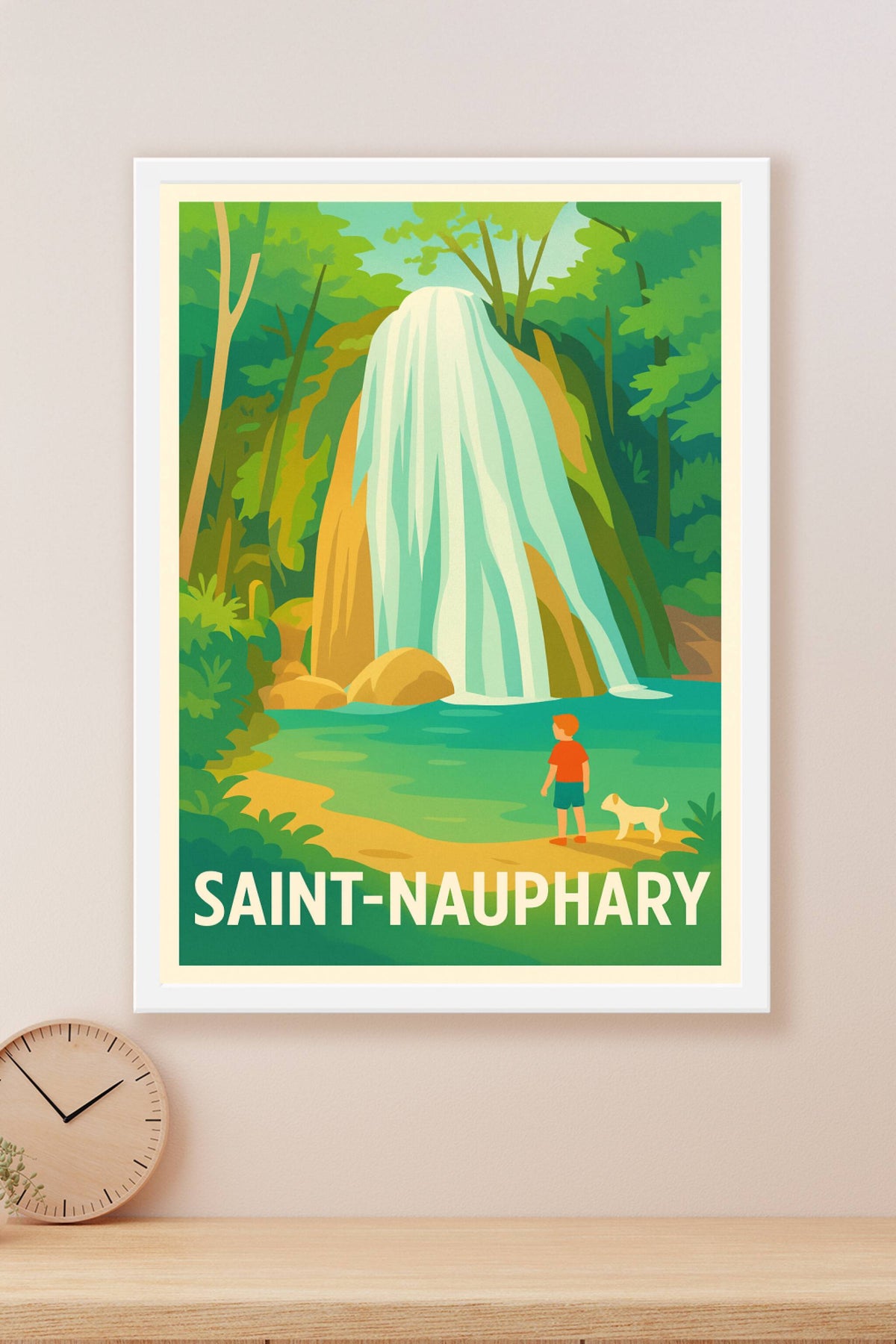 Affiche Saint-Nauphary — Escapade nature au bord de la cascade · poster d'art de Saint-Nauphary