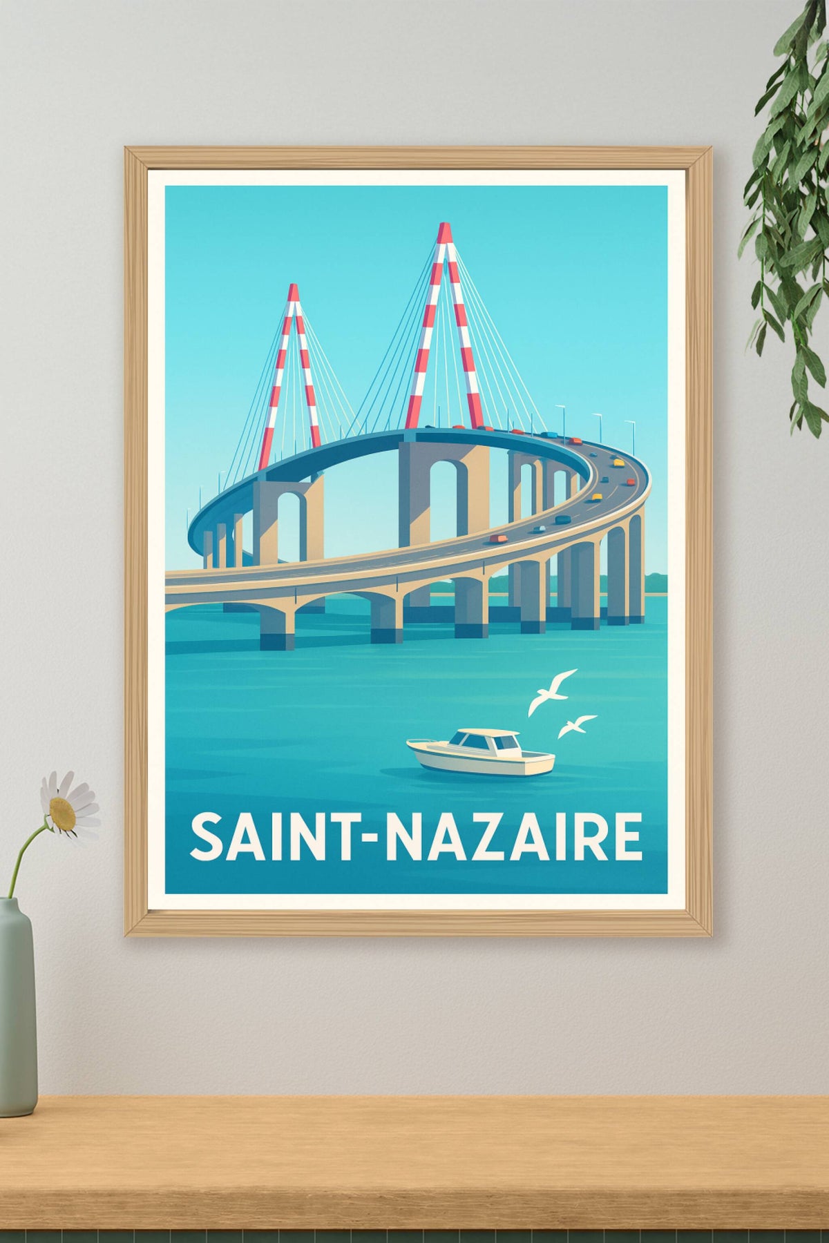 Affiche Saint-Nazaire — L'élégance du Pont de Saint-Nazaire · poster d'art de Saint-Nazaire