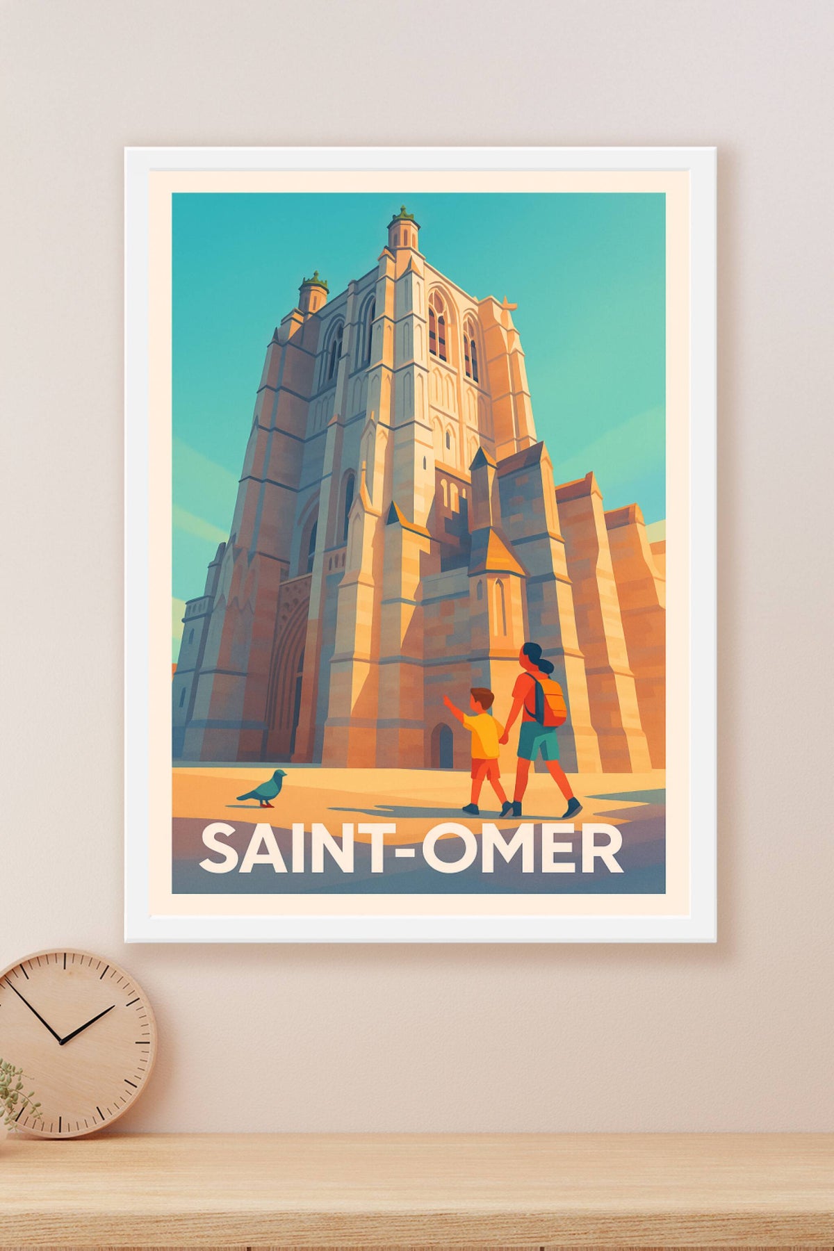 Affiche Saint-Omer — L'émerveillement au pied de la Cathédrale · poster d'art de Saint-Omer